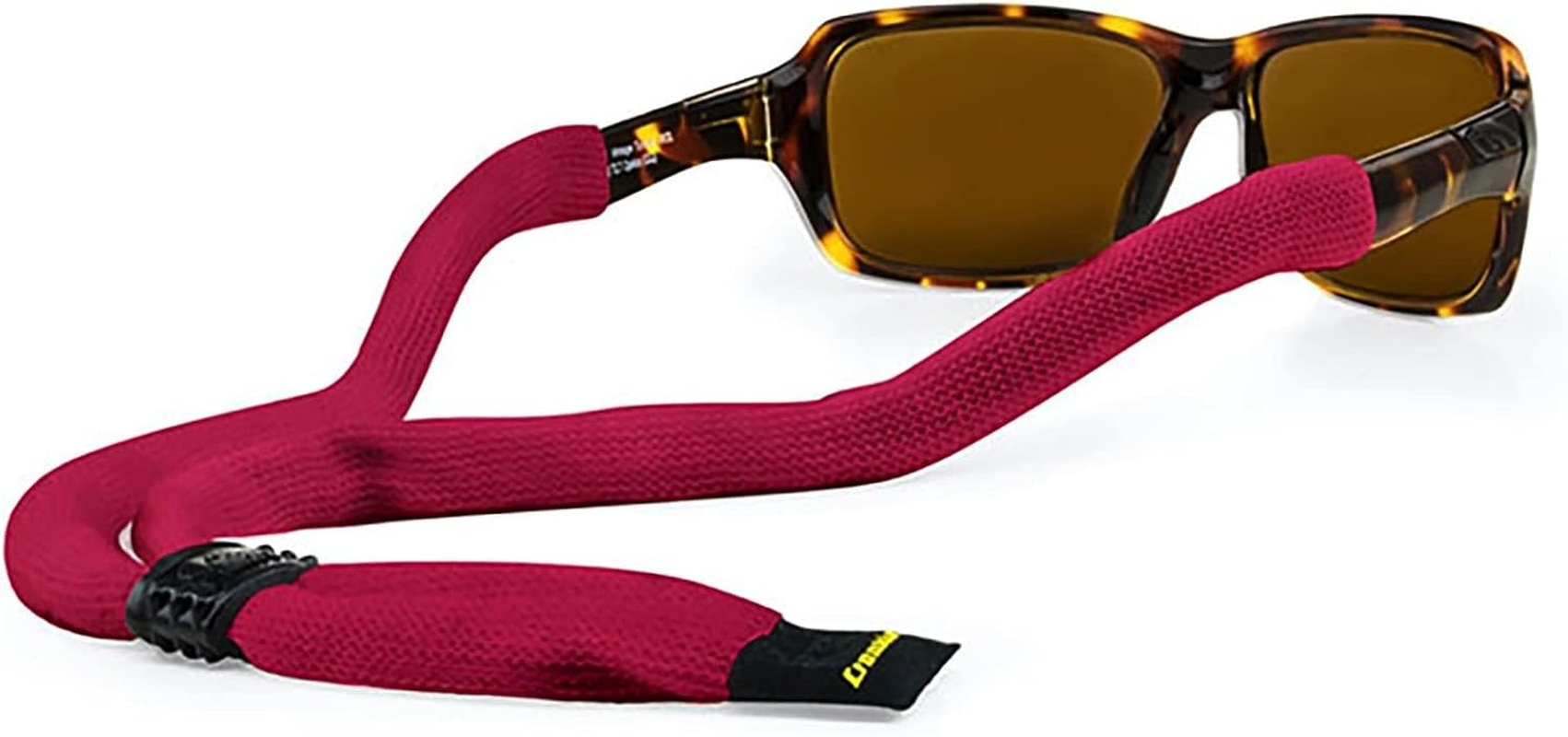 Croakies Suiters Solids Eyewear Retainer, Red, Small/Medium