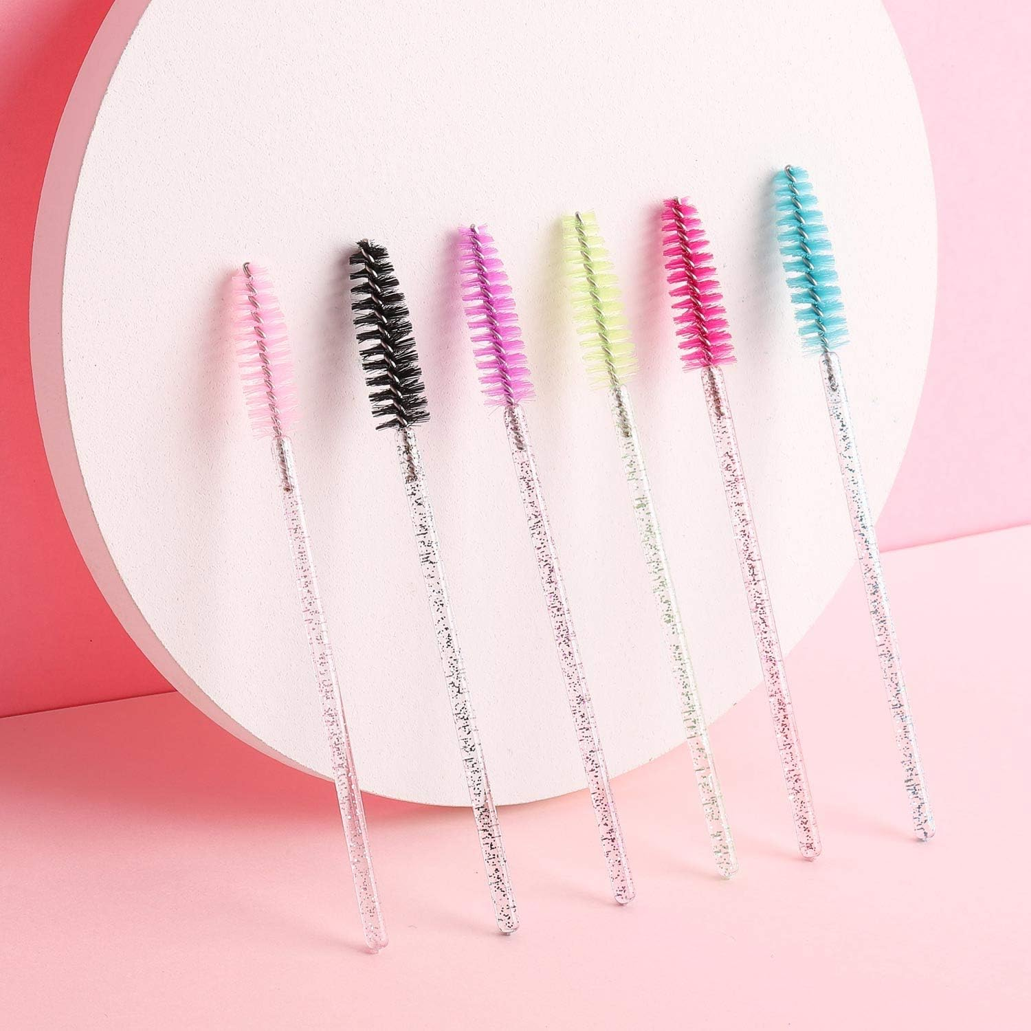 Tbestmax 300 Disposable Mascara Wands Eyelash Brush Spoolies for Eye Lash Extension, Eyebrow and Makeup Crystal image number 3