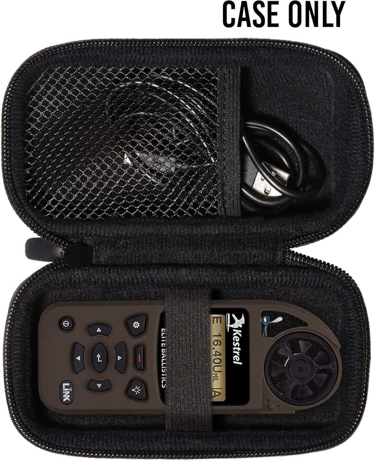 GETGEAR Weather Meter Case for Kestrel Weather Meter Compatible with Kestrel Elite, 5700/ 5700X, 5200, 5100, 5500, 2700, 3500, 3000, 3550, 2500, 1000 (Black with Black Zip) image number 4
