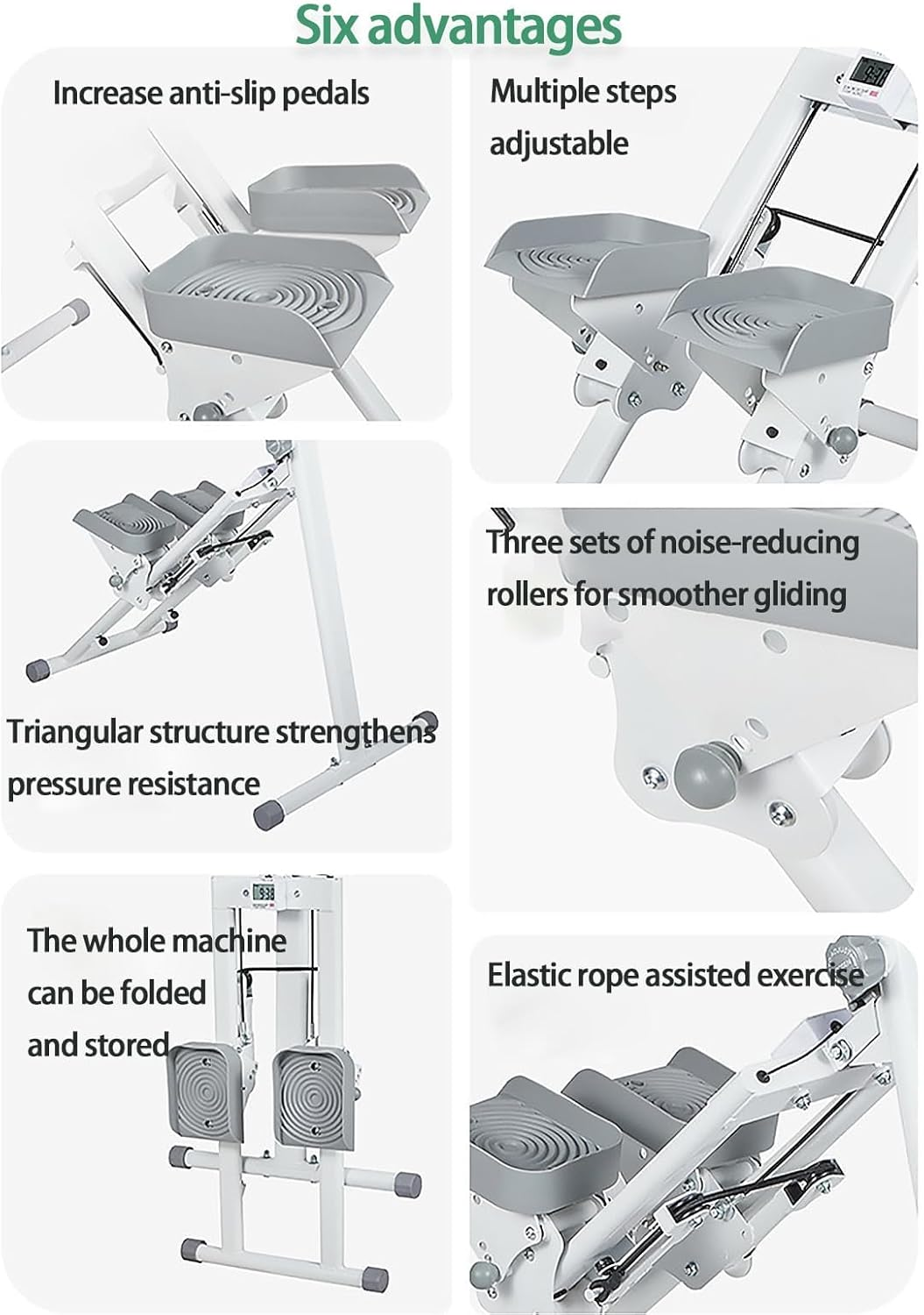 Vertical Stair Climber &ndash; Foldable Stair Stepper & Exercise Machine with LCD Display, Adjustable Handrail, Full-Body Workout Equipment for Home & Office image number 5