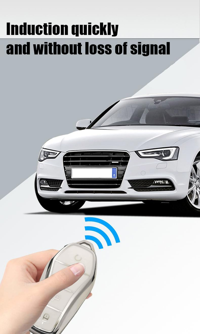 TPU Key Fob Cover with Keychain Fit for BYD Han Ev Tang Dm / Qin plus 4 Button Key Case Protector Key Cover Purple - Purple image number 6