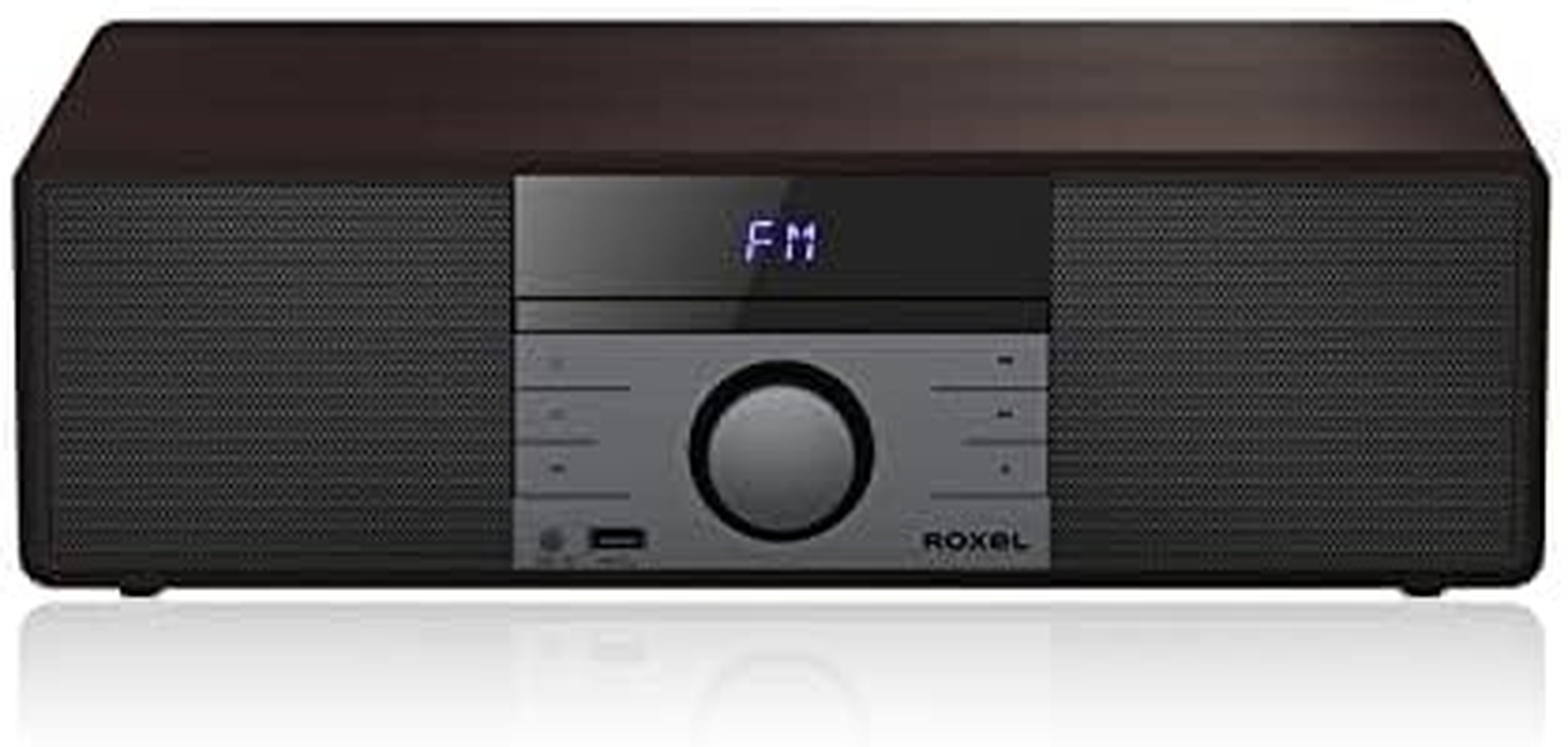 Roxel RCD 400 All in One Compact CD Player HI-FI System DAB/DAB+ Radio, CD/MP3 /USB PLAYBACK with Speakers, Bluetooth, FM & Digital Radio and White Led Display Stylish Wooden Contour