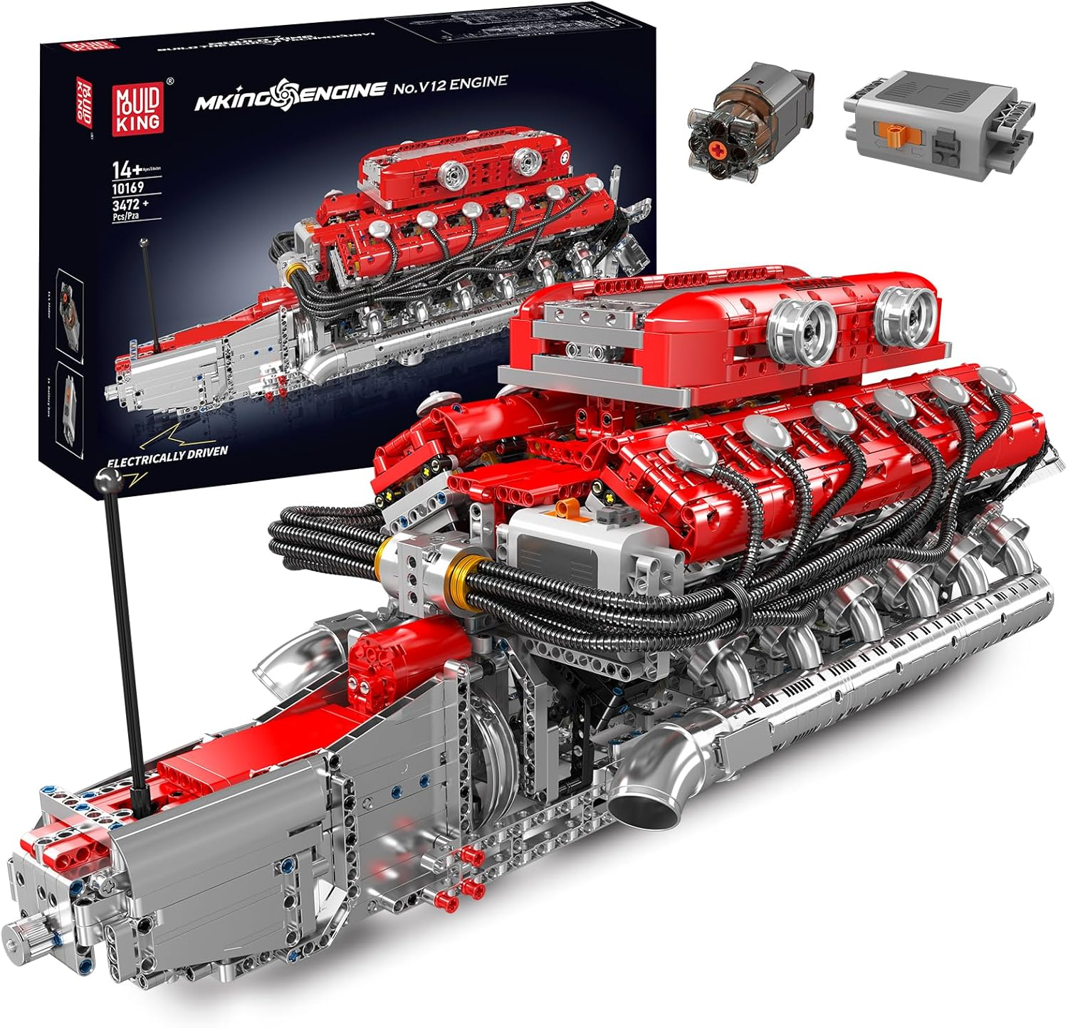 Mould King V12 Engine Building Block Sets, 3472 PCS V12 Engine Building Kits That Works with Motor, Build Your Own 6.5-Liter Engine Model Building Kits, STEM Engine Model for Kids & Adult Age 8+ image number 6