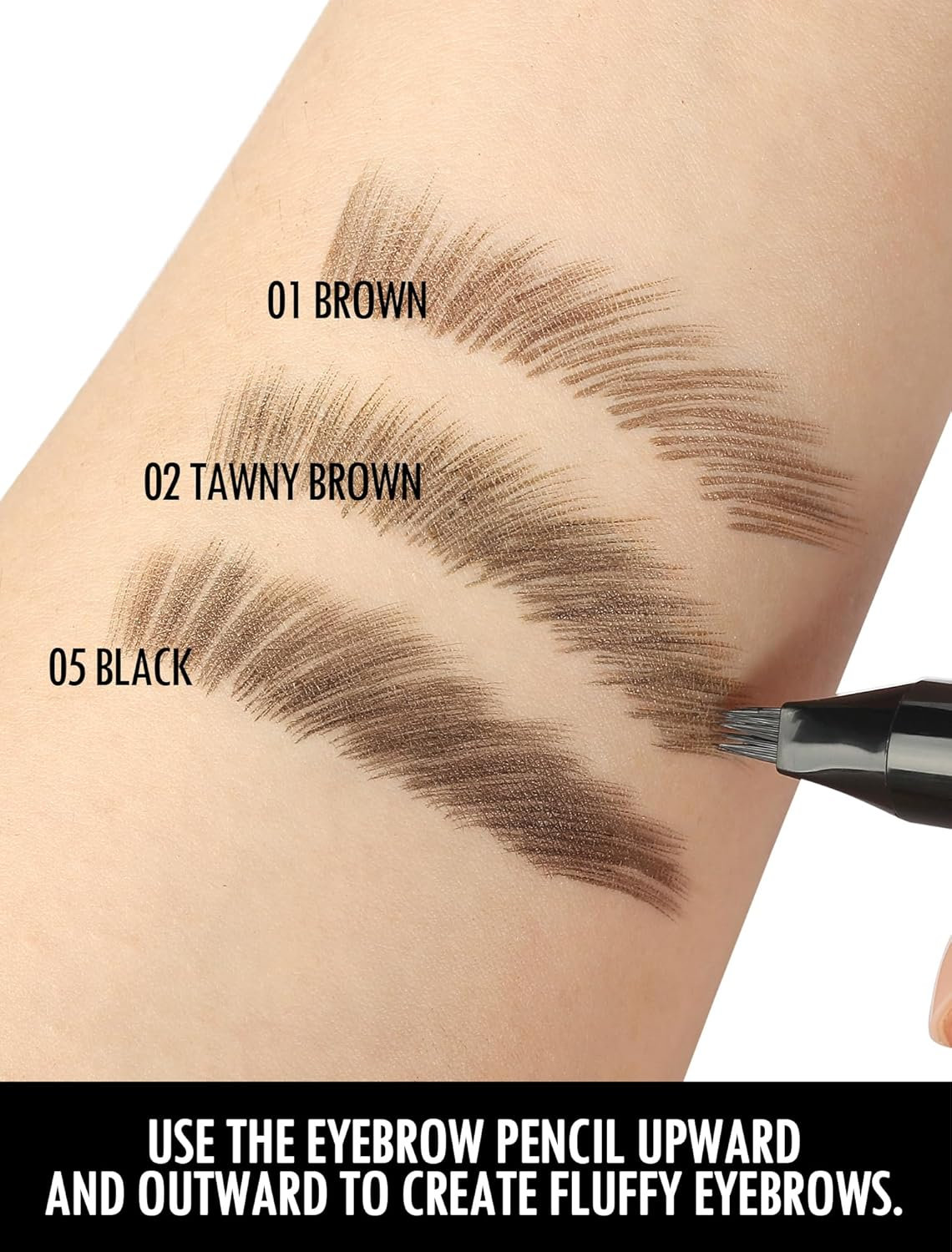 Anglicolor Eyebrow Pen Easy to Use, Angled Square Brush Quick Drying, Natural, Hair-Like Strokes, 24Hrs Long-Lasting, Waterproof, Smudge-Proof, Multiple Uses (01Brown) image number 1