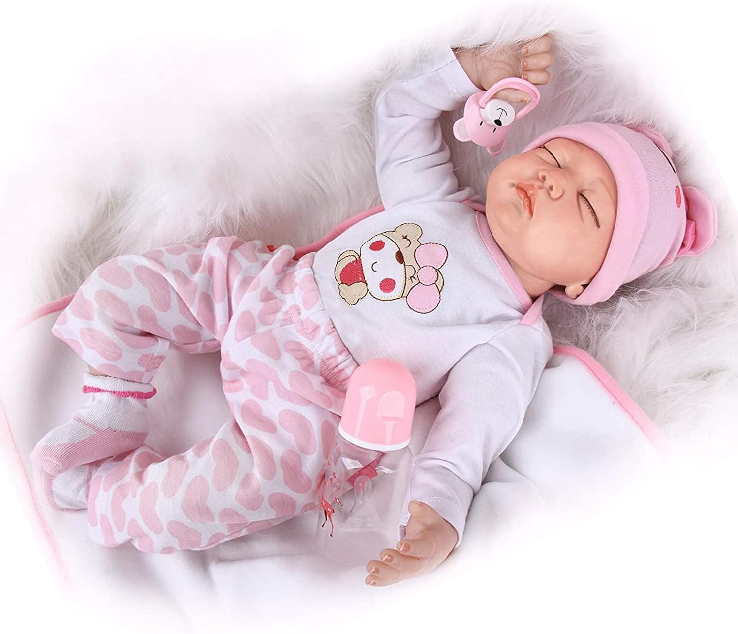 RUNGQIANY 22 Inches 55 Cm Realistic Reborn Doll Full Body Silicone Girl 22Inch Lifelike Baby Doll Silicone Vinyl Toy Birthday Gift Reborn Toddler Dolls Newborn Reborn Babies Toys Xmas Gift (22 Inch) image number 3