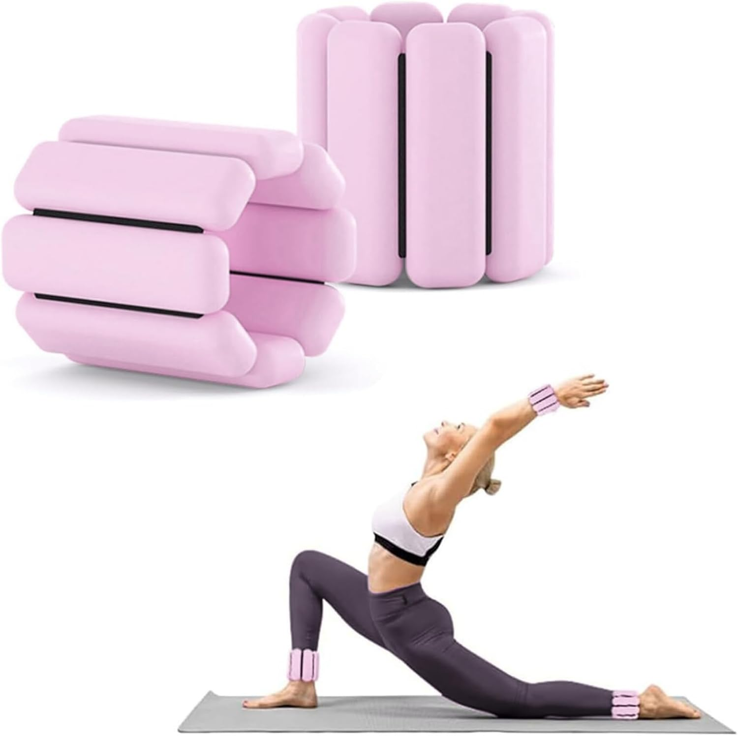 Adjustable Ankle Weights, Pack of 2, 2Lbs, JOMWEN Wrist & Ankle Weights for Home Gym, Use for Yoga, Dance, Pilates, Aerobics and Walking