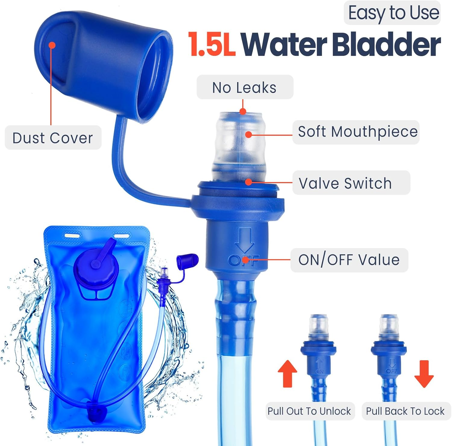 Kids Hydration Backpack with 1.5L Water Bladder Hiking Backpack Lightweight for Boys or Girls Children Biking Climbing Running Cycling - Green image number 3