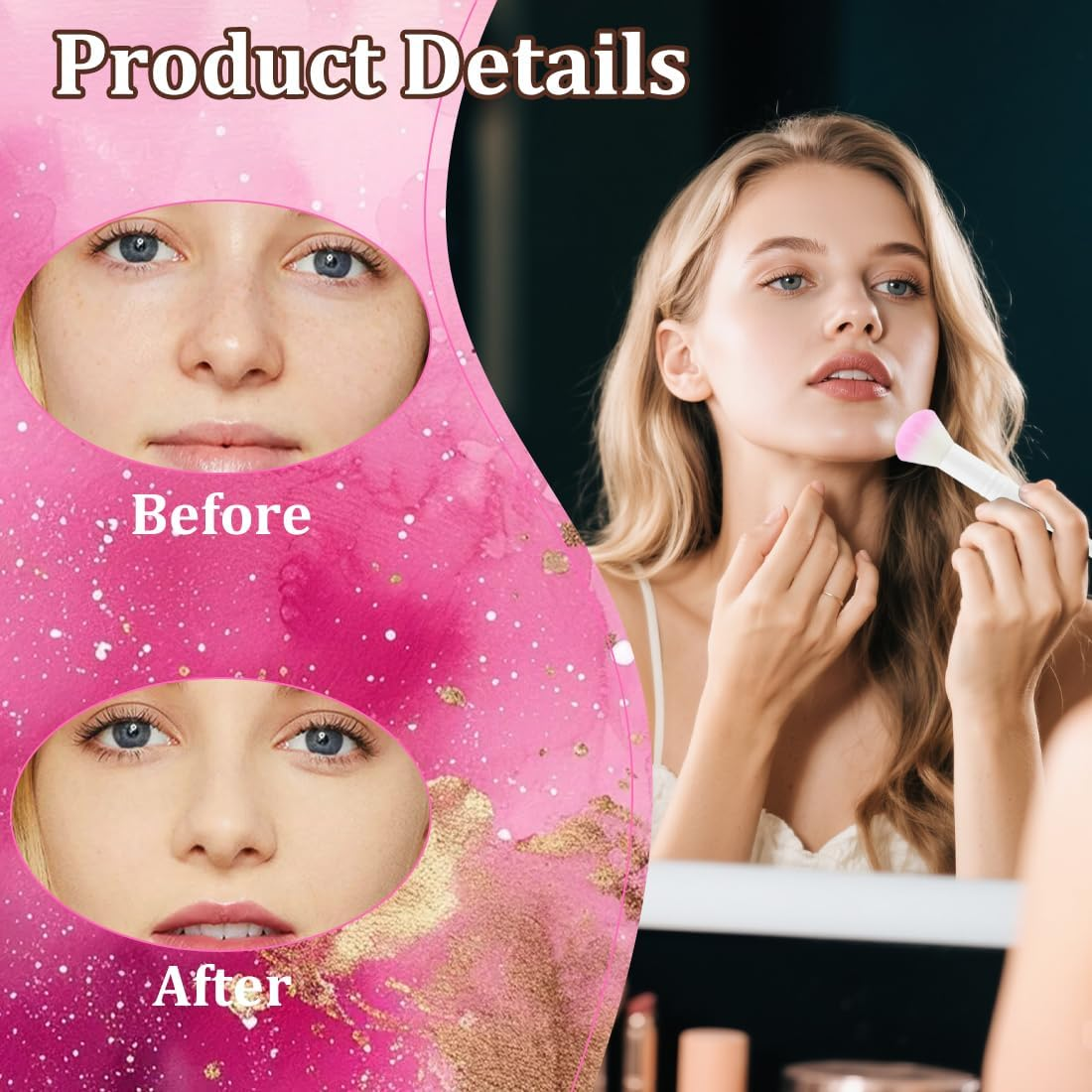 Stain & Tint Blending Brush, Liquid Blush Brush for Effortless Blending and a Flawless Finish, Set and Application of Liquid, Creams and Powder Cosmetics, Pack of 2 image number 2