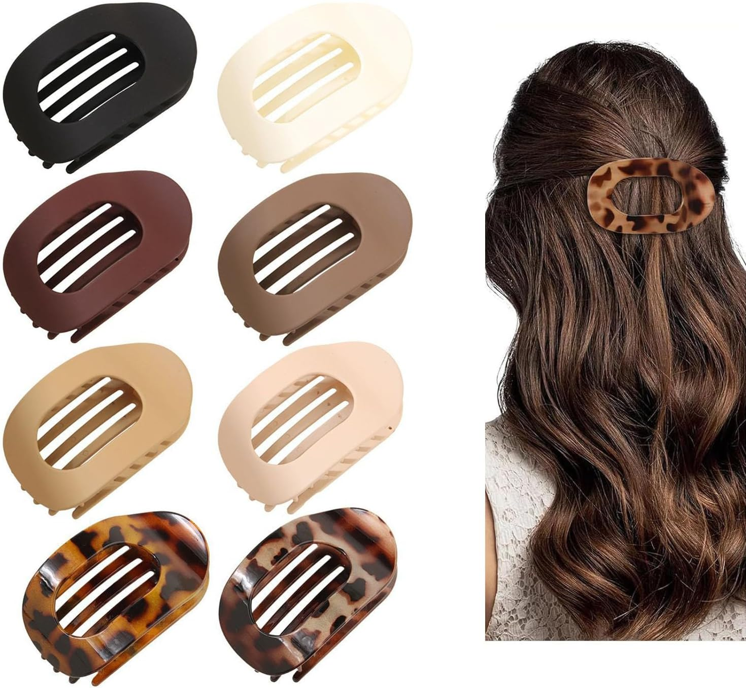 Flat Hair Clips 8PCS, for Women and Girls, with Strong Hold for Thick and Thin Hair, Comfortable Flat Clips(Multicolor） image number 1