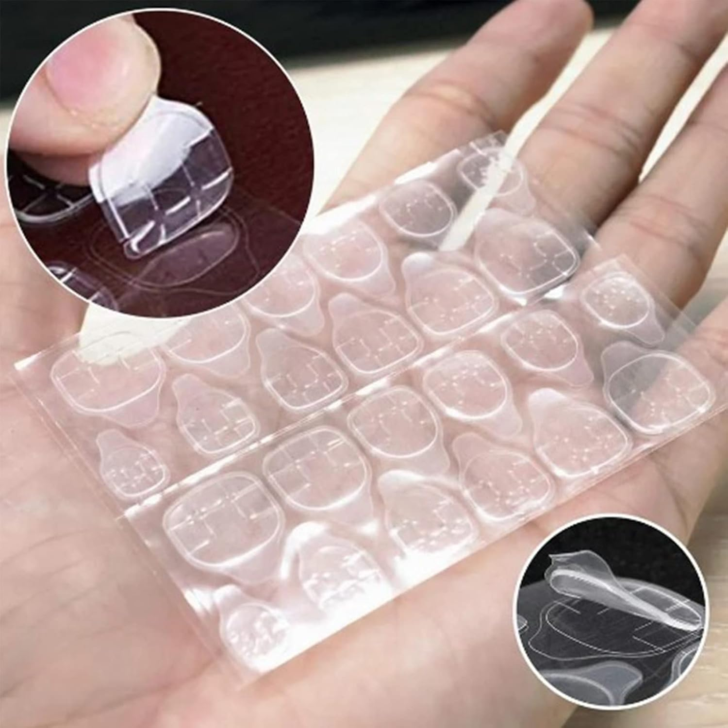 OEBUAFI 50 Sheets Long Lasting Nail Adhesive Eyelashes for Waterproof False Nails, Eco-Friendly Manicure Tape for Women and Kids