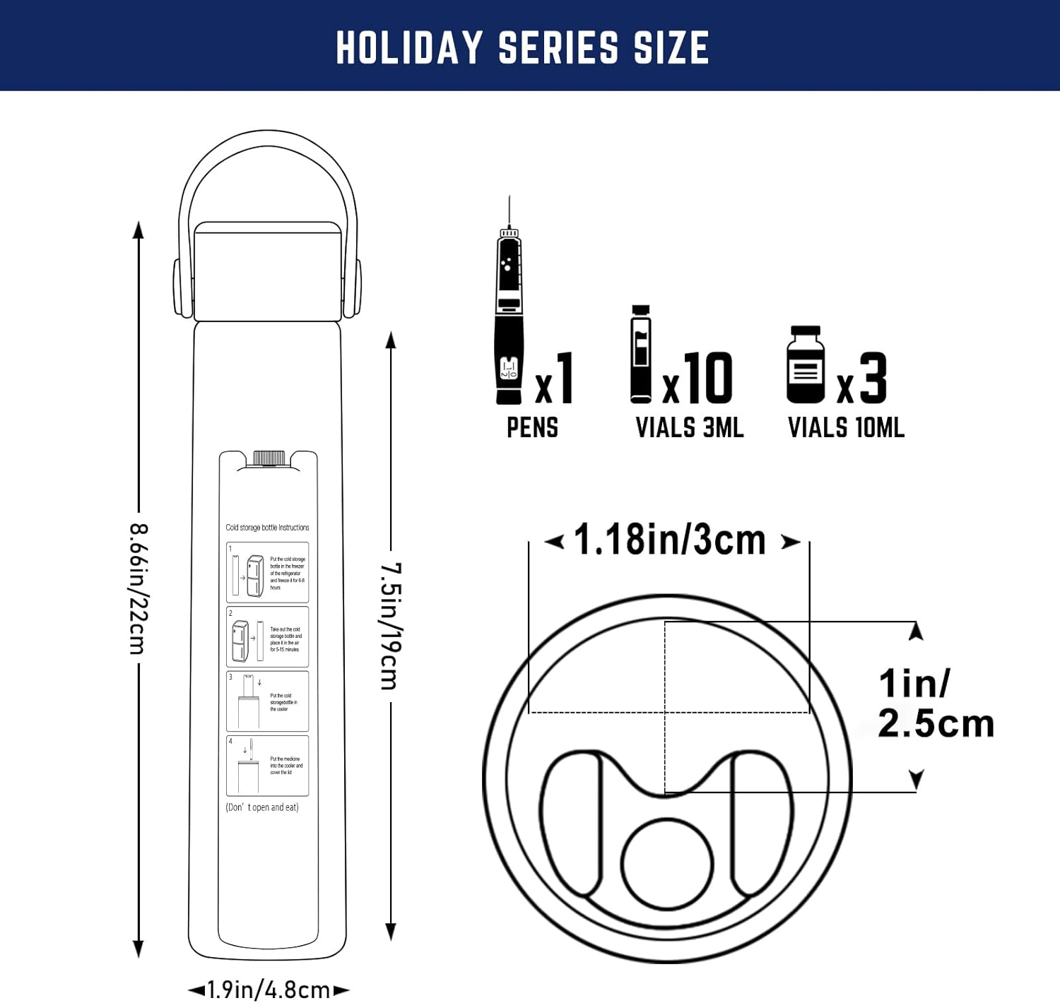 DISONCARE Holiday Insulin Cooler Travel Case 16H 1 Pen Medicine Cooler for Travel TSA Approved Diabetic Insulina Epipen Case with Medical Alert Tag(Gray） image number 5