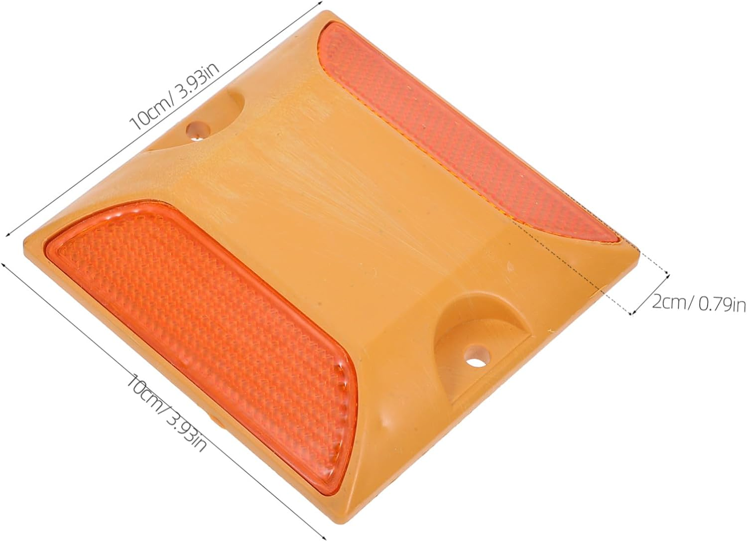 Cabilock 4Pcs Reflective Pavement Markers Yellow Dual-Sided Plastic Road Studs Traffic Reflectors for Driveways Highways and Sidewalks - Multi 1 image number 3