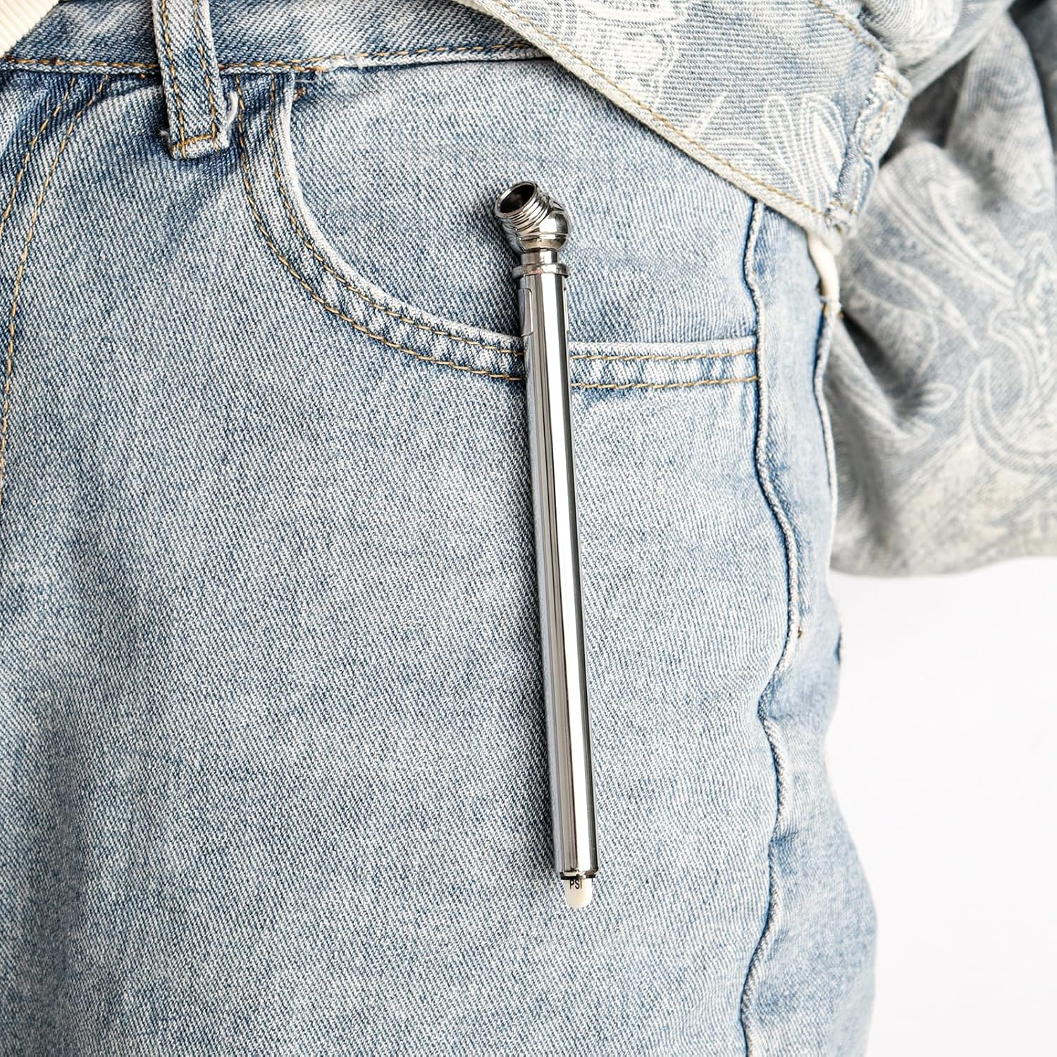 Windance 5 Pack Pencil Tire Pressure Gauge, 10-100PSI Heavy Duty Pencil Tire Pressure Gauge Stainless Steel Tyre Barometer Tools for Vehicles Truck Car RV ATV Motorcycle (Chrome) image number 6