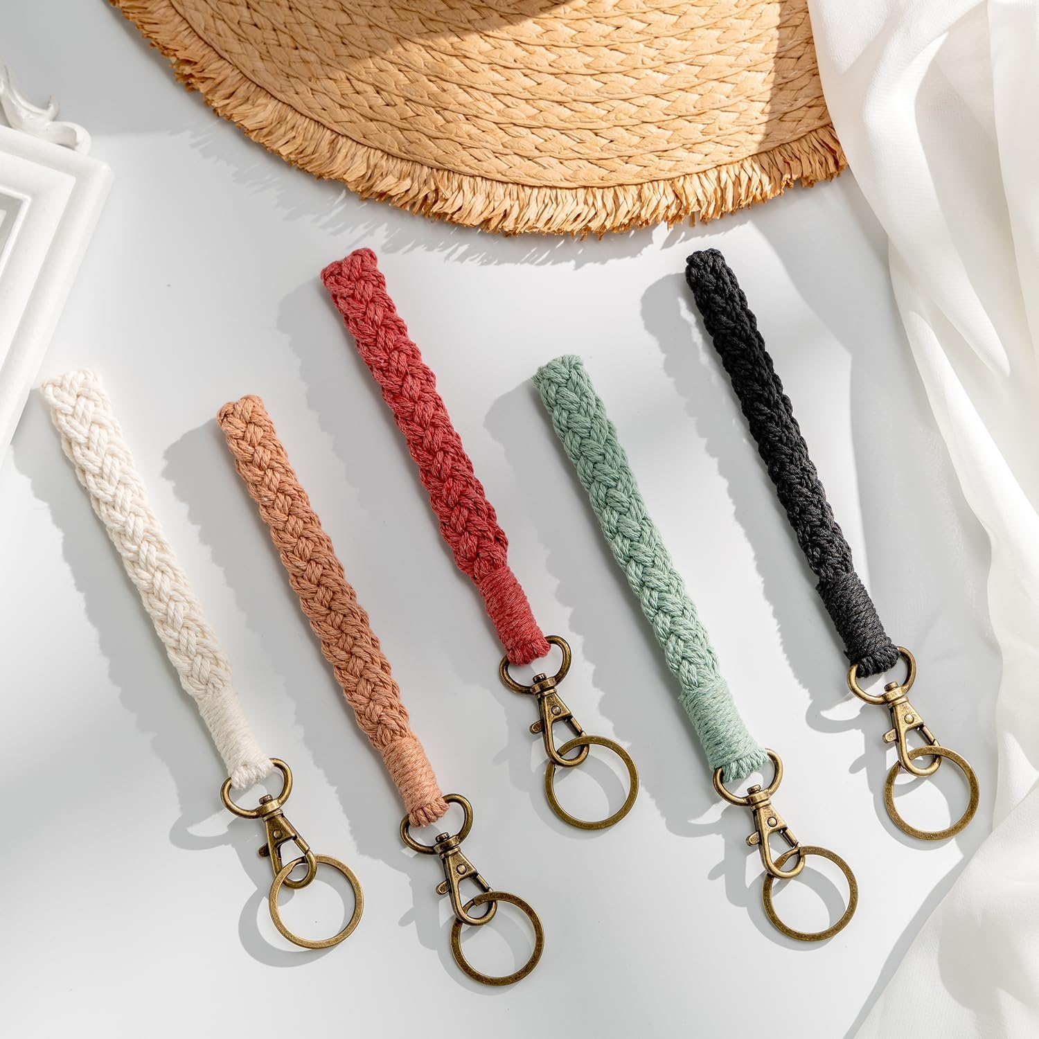 Black Lanyard Universal Hand Wrist Strap Lanyard for Girl Women Bohemian Short Lanyard for Keys,Id Holders,Backpack Decoration image number 4