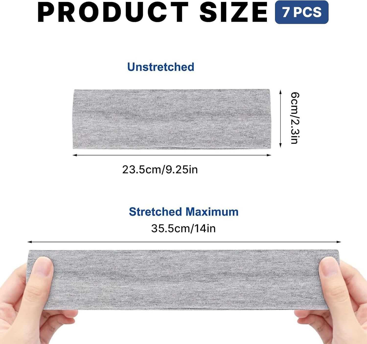 7PCS Non-Slip Headbands for Women, Fashion Sports Hair Bands, Soft Cotton Cloth Stretchy Headbands for Workout, Yoga, Running & Everyday Use, Comfortable & Stylish Hair Accessories image number 1