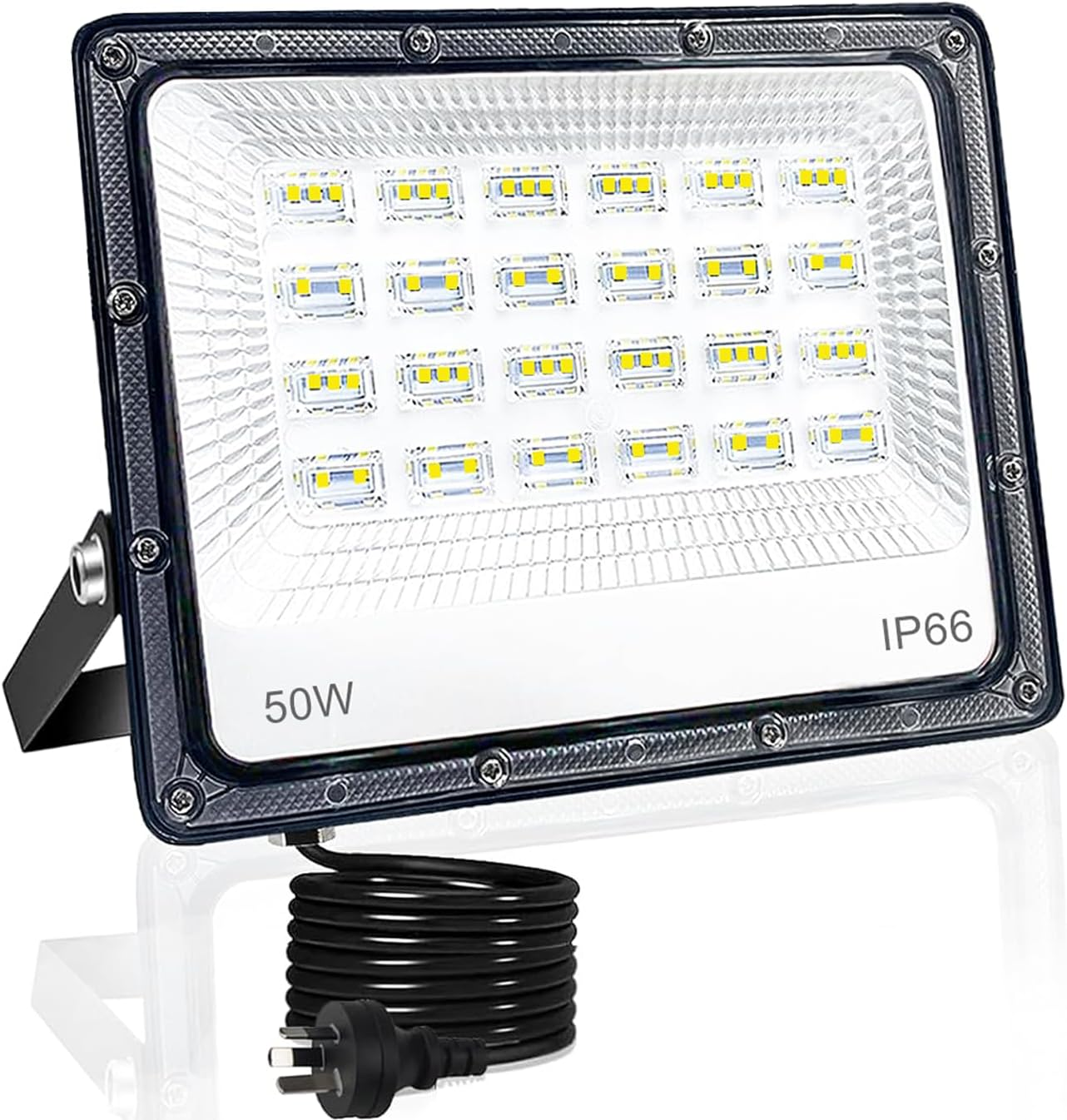 50W LED Flood Lights Outdoor, 5000LM Super Bright outside Floodlights, IP66 Waterproof 6500K Daylight White Security Lights, Plug in Flood Light for Yard Garage Garden Patio image number 4