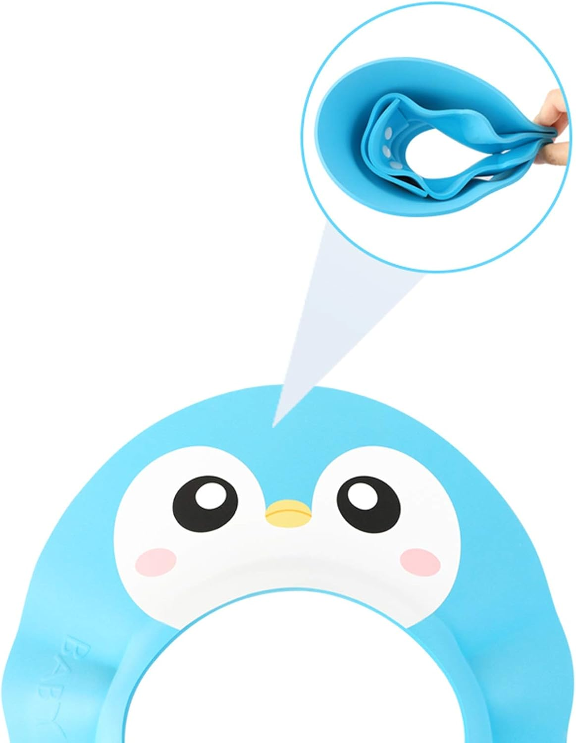 Useful Children'S Shampoo Big Hat Waterproof Thick Silicone Shower Cap Ear Protection Design Four-Speed Adjustment Suitable for Ladies, Children and Girls, Travel Sp (Color : Dark Blue) image number 2