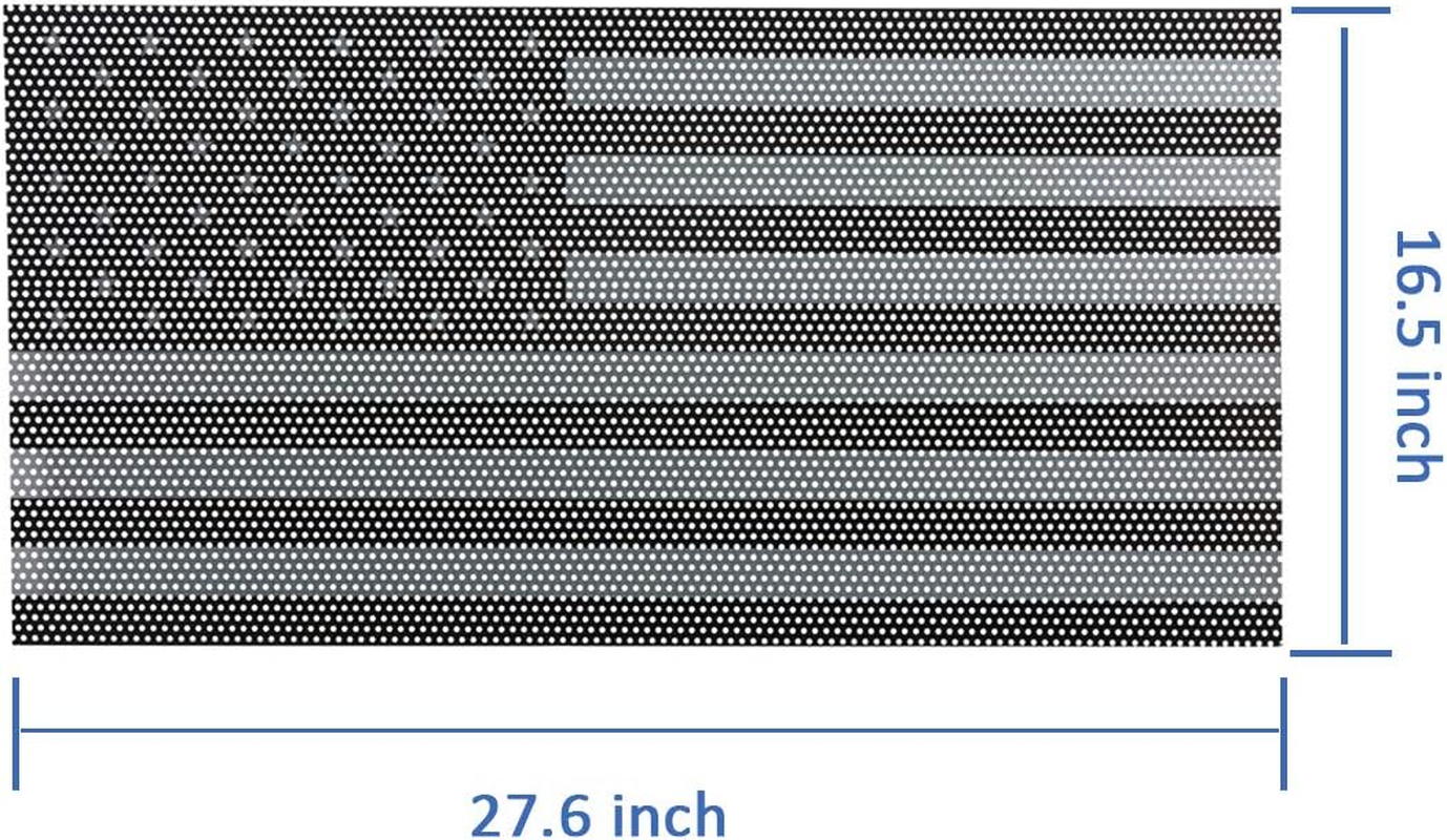 American Flag Front Grille Grid Mesh Screen Steel Screen Insert Fits for 2007-2018 Jeep Wrangler JK& JKU Unlimited (Classic Light Black & White) image number 6