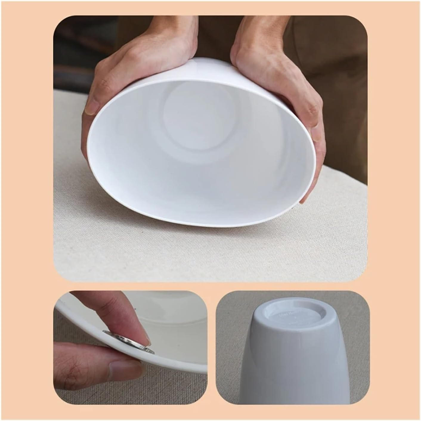 5PCS Plant Self Watering Plastic Flowerpot, White Modern Plastic Flowerpot, Succulent Orchid Indoor Flowerpot, with Inner Mesh Size 4''4.2'' 4.6 '' 5''6.6 '' image number 3