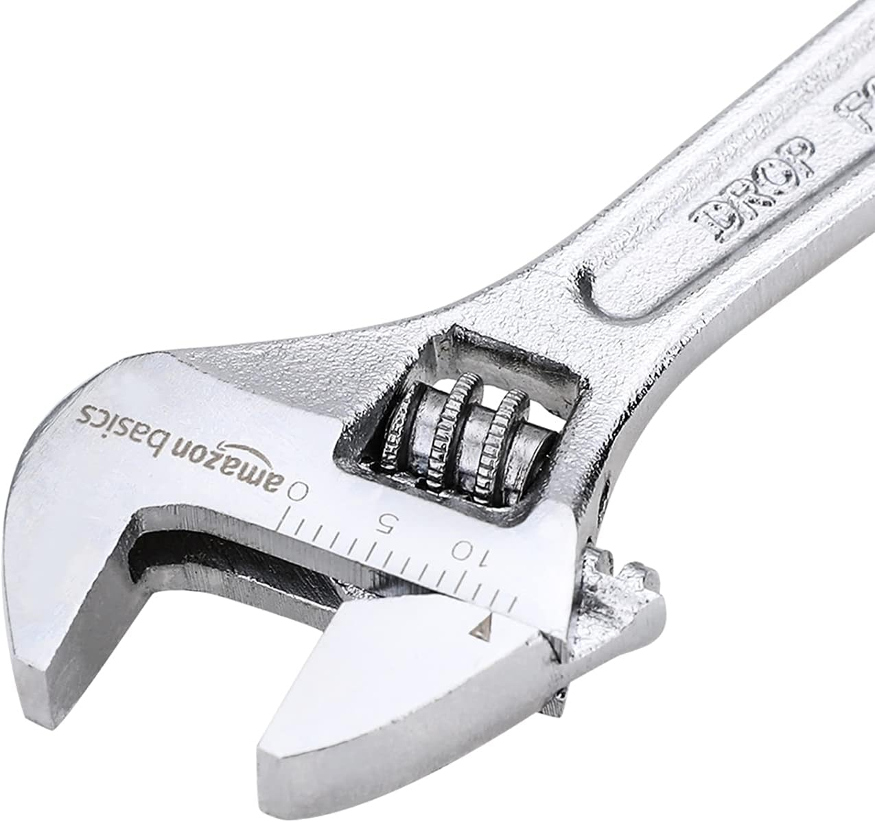 Amazon Basics Adjustable Wrench with Inch/Metric Scale, Chrome-Plated, 4-Inch (100Mm) image number 5