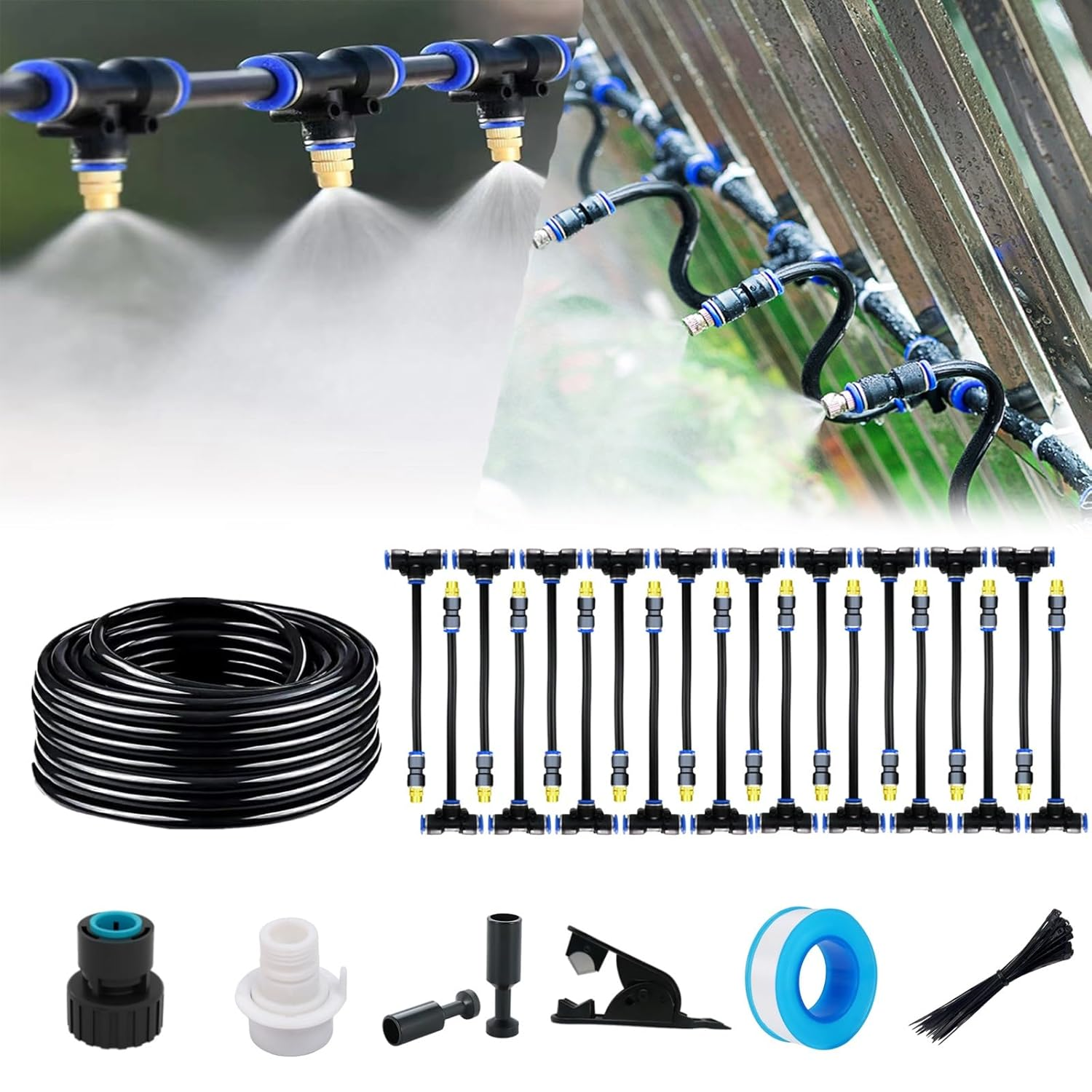Update 82Ft Irrigation Copper Nozzle System, Automatic Irrigation System with Replaceable 360&deg;Bendable Sprayer,Atomizing Copper Nozzle for Watering System for Garden Plant Lawn Patio and Yard.(20) image number 4