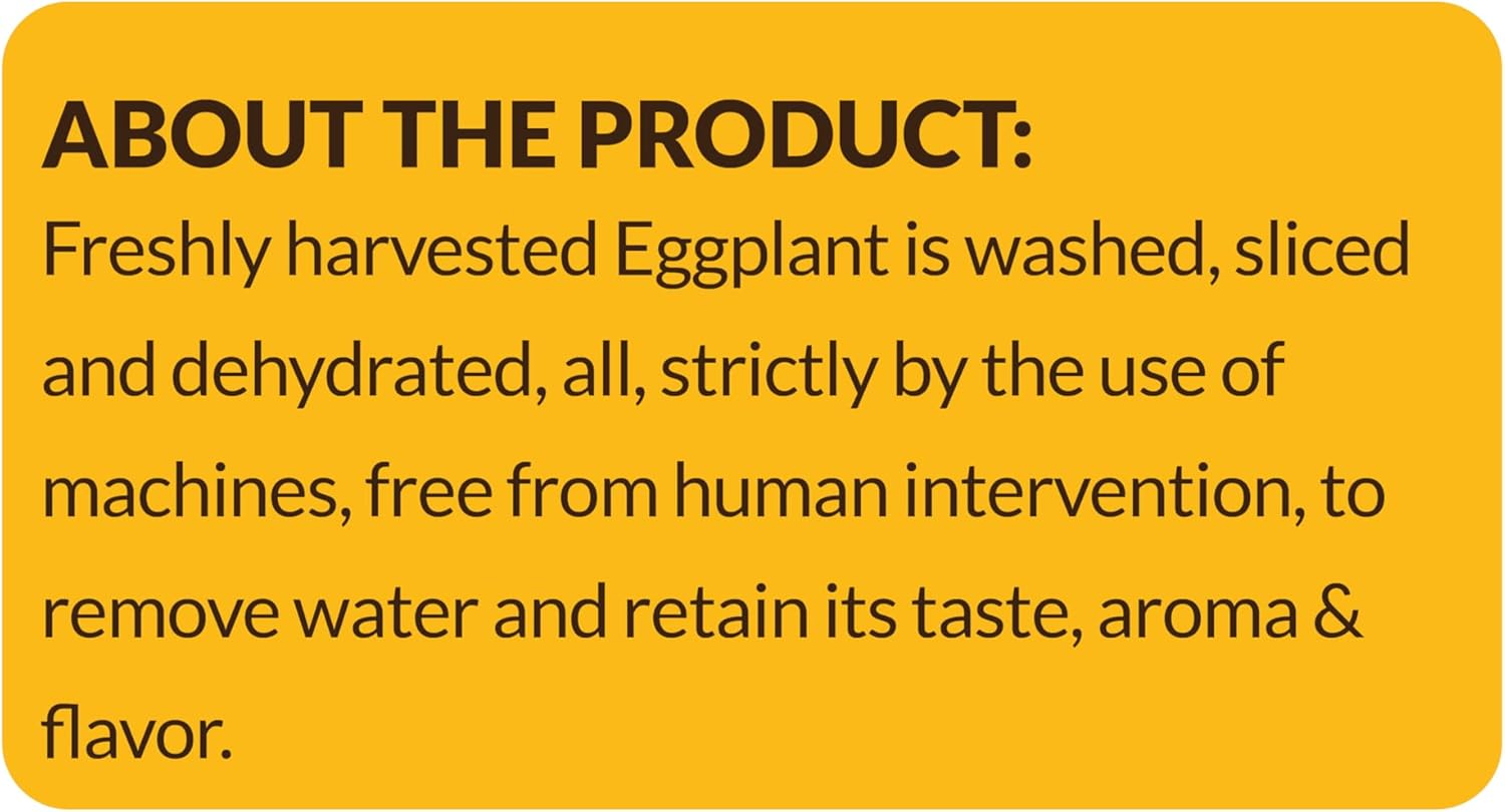 SHROOTS Dehydrated Eggplant Flakes Pure Vegetarian Gluten-Free No Added Salt Easy Cooking Machine Essential Dried Vegetable Boosted with Aroma Fiber Perfect for Fillings or Salads 0.71 Oz, Pack of 1 image number 2