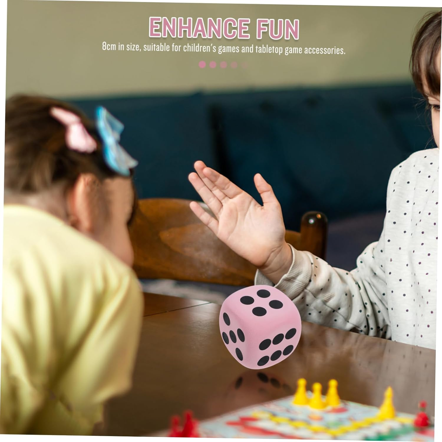 HOOTNEE 2Pcs Big Foam Dice Large Dice Huge Dice Prop Big Dice for Game Large Dot Dices Huge Foams Dice Big Dice Foam Large Foams Dice Funny Game Dice Colored Dices Huge Game Dice Eva Pink image number 4
