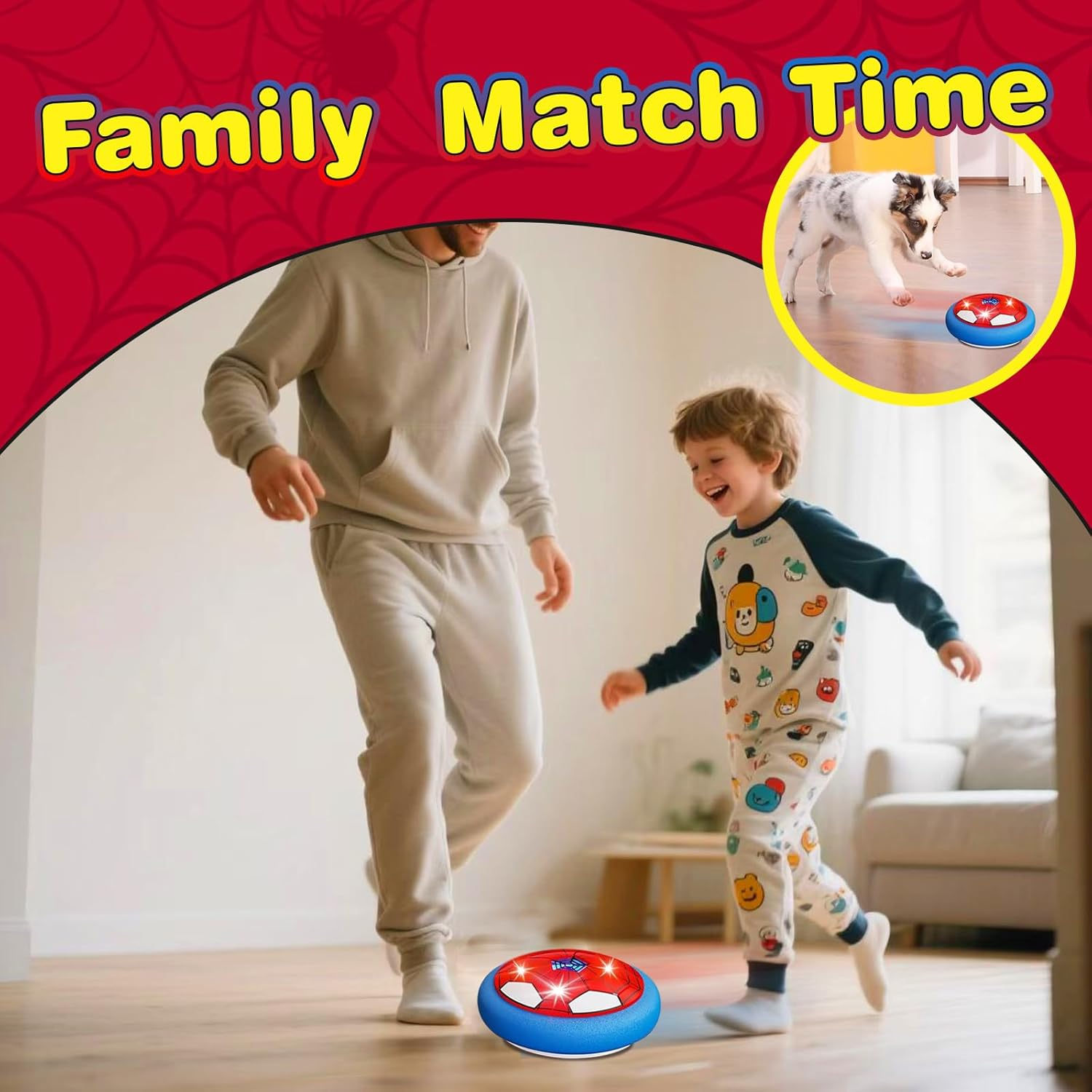 Acehq Hover Soccer Ball Air Floating Soccer Toy for Boys 4-8 Rechargeable LED Lights Soccer Toys Indoor Sport Games with Safe Foam Bumper Cool Birthday Gifts image number 4