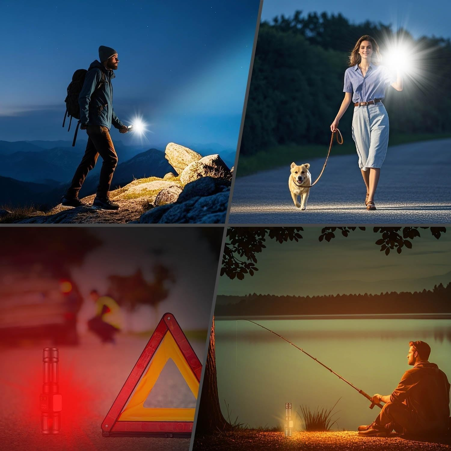 Bokmaton LED Rechargeable Flashlight with 5000Mah Battery, Super Bright Zoomable Torch for Camping Accessories, Waterproof, AAA Batteries Converter Included image number 3