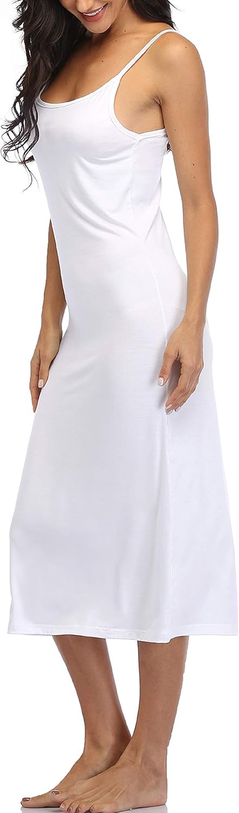 Summienlink Women'S Full Slip for under Dresses Sexy Long Sleeveless Nightgown Cami Dress image number 6