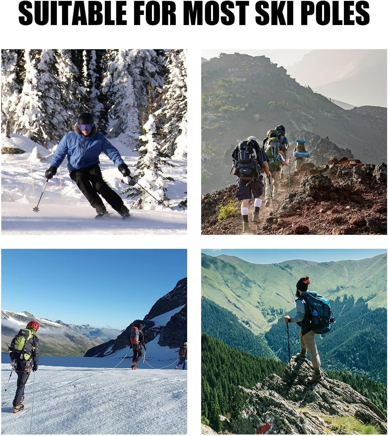 HKYLRAT 6Pcs Ski Pole Baskets Replacement, Snow Baskets for Trekking Poles Walking Stick Tips Trekking Pole Basket Ski Supplies Accessories for Hiking Trekking Walking Poles Outdoor Winter Activities image number 3