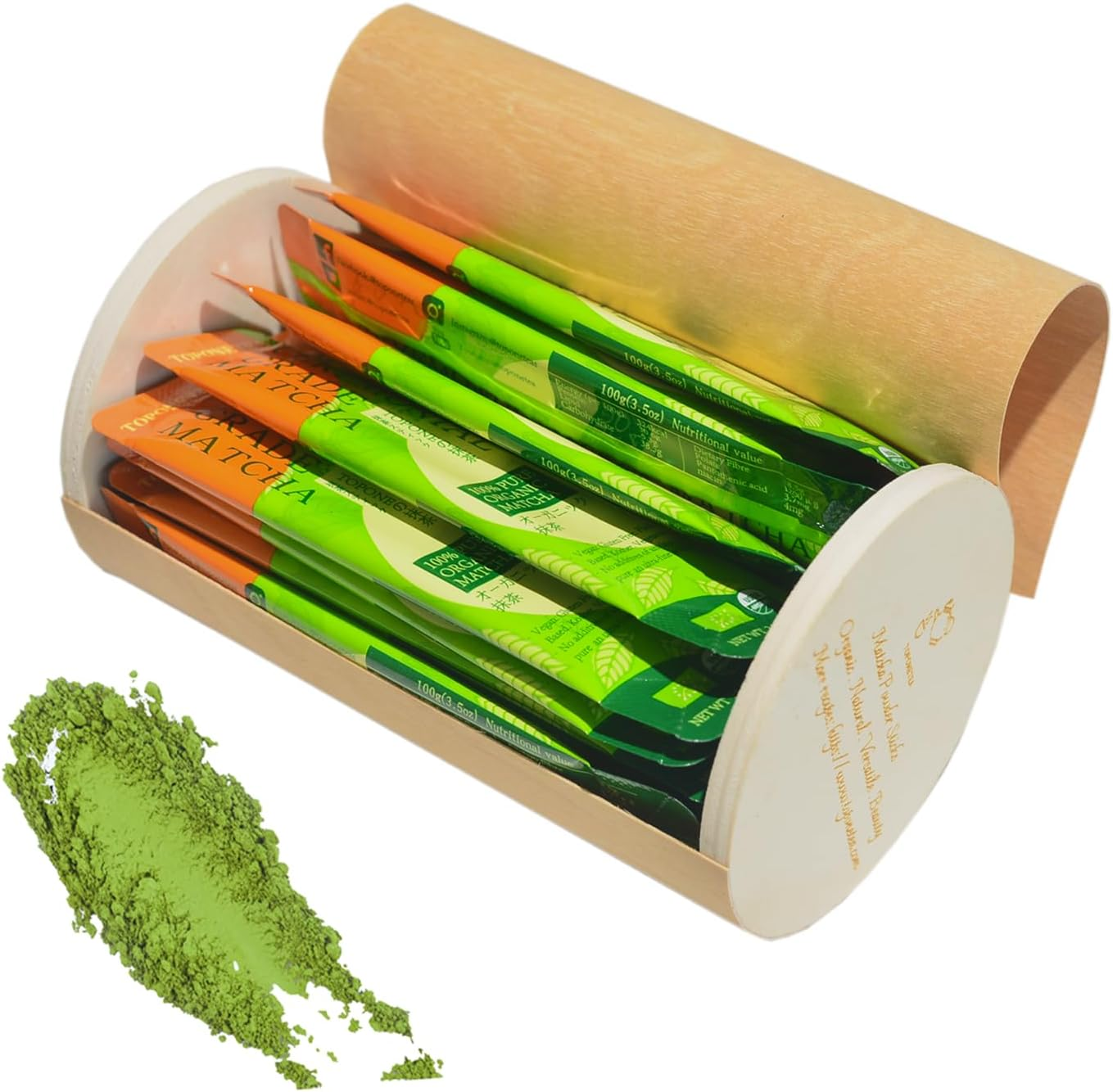 Toponetea Ceremonial Grade Organic Matcha Green Tea Powder - 30 Single Serve Stick Packs, Authentically Japanese, First Harvest ， Gluten-Free Vegan image number 1