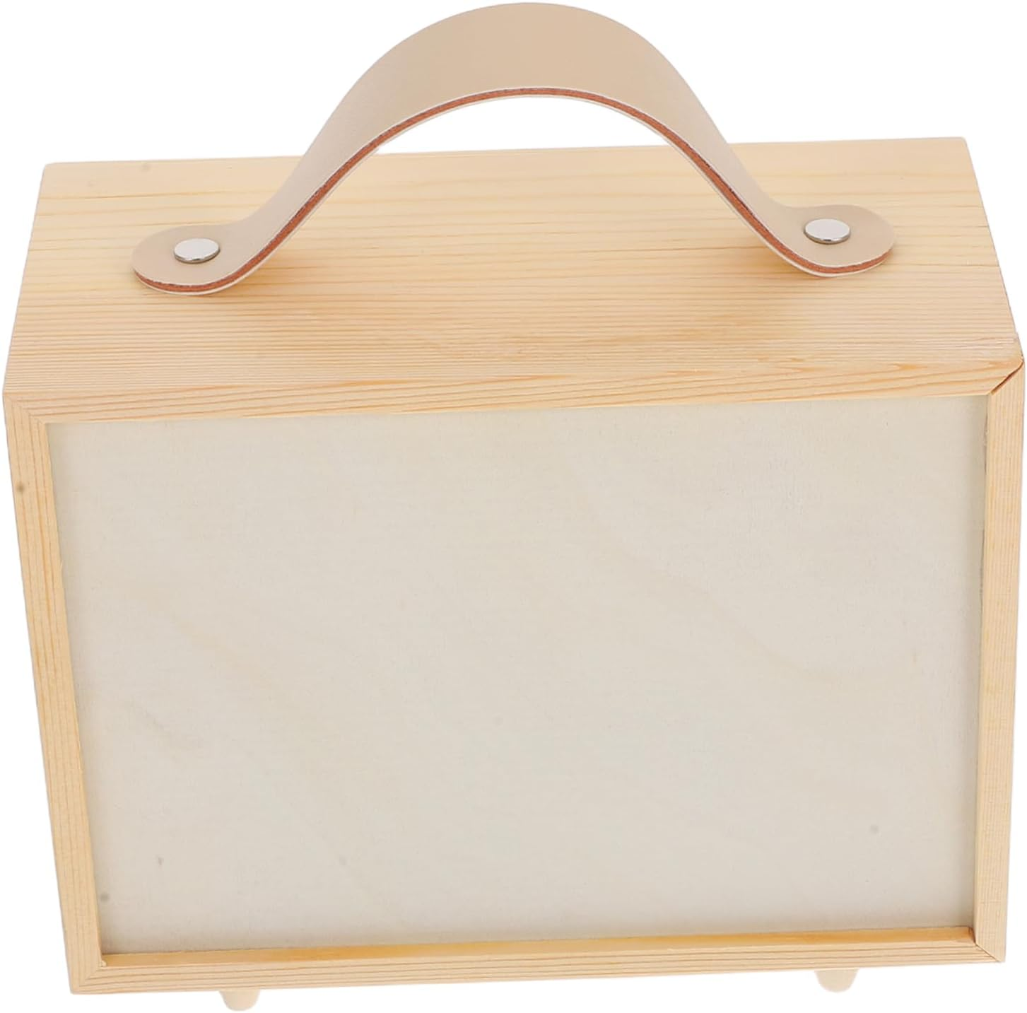 Rustic Wooden Keepsake Box with Portable Handle Unfinished Storage Container for Dolls Chocolates and Party Favors DIY Craft for Weddings and Special Events image number 1