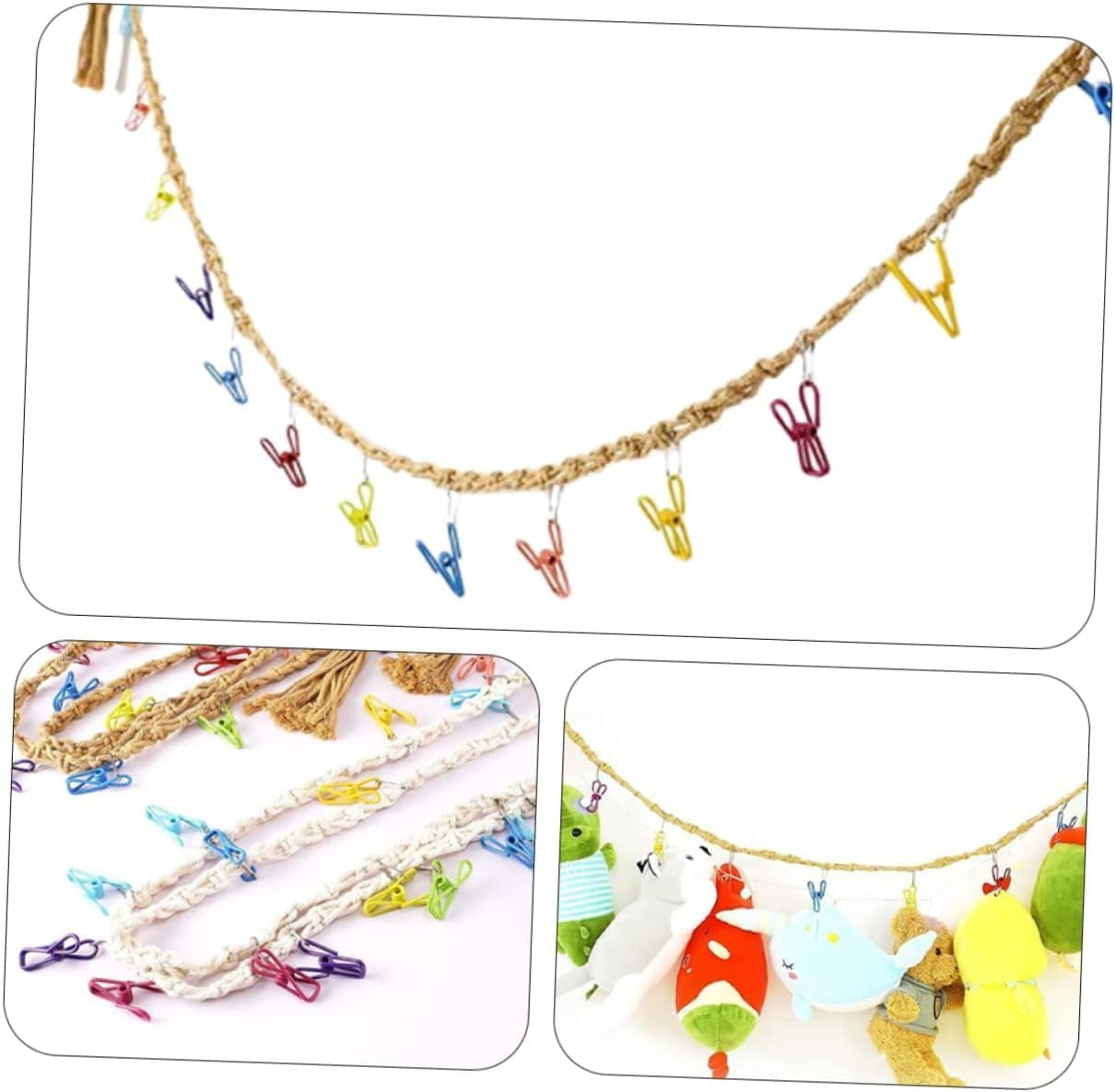 Cotton Stuffed Animal Storage Chain with Clip,1Set Stuffed Animals Storage Chain Stuffed Animal Storage Hanging Chain with Clip,Stuffed Animal Display Holder Chain,Hanging Stuffed Animal Storage Chain image number 1