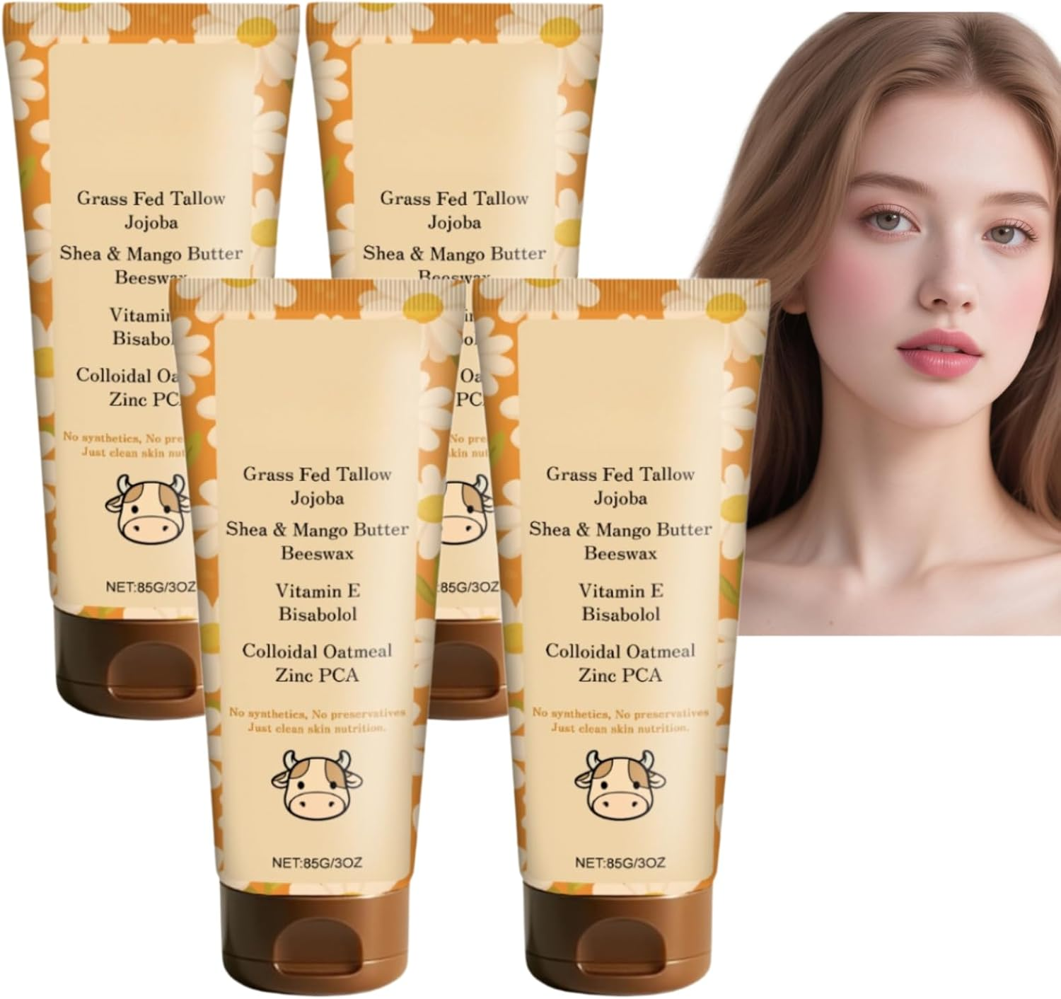 Belano Tallow Glow Balm, Tallow Barrier Reconstruction Balm with Colloidal Oatmeal & Organic Tallow, Deep Nourishment & Long-Lasting Hydration, Supports Skin&rsquo;S Natural Barrier (2Pcs)