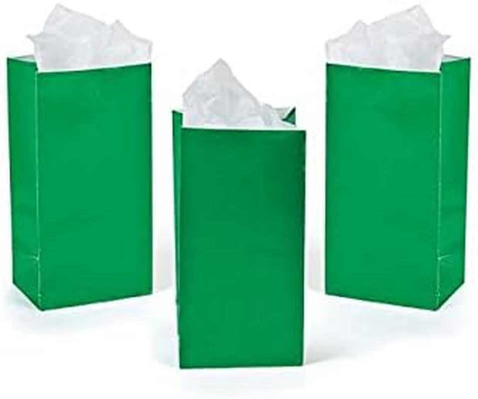 Unique 12 Paper Bags 12 Paper Bags, Green, Green - 1 Count (Pack Of 10), Silver image number 3