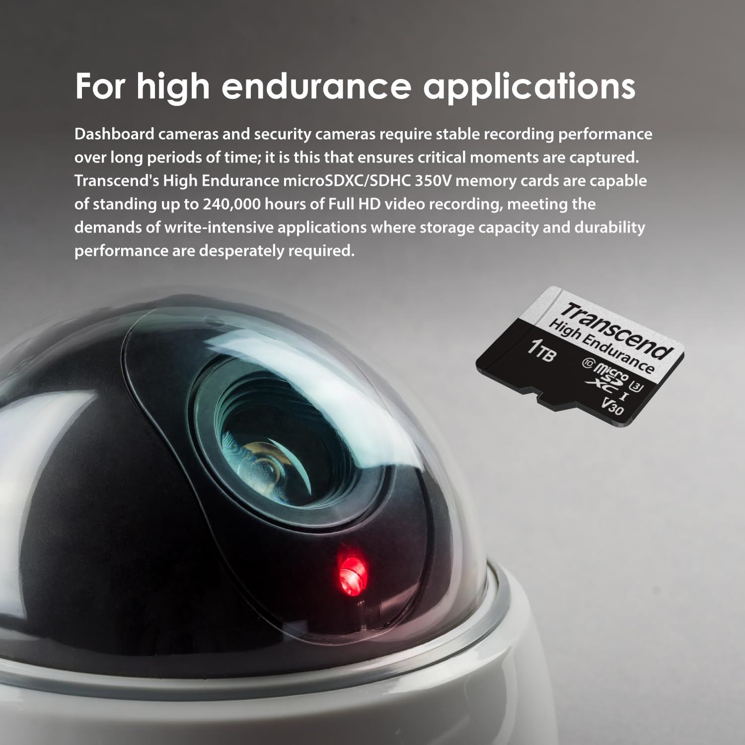 Transcend 32GB High Endurance Microsdxc 350V Memory Card UHS- I, C10, U3, Full HD &ndash; TS32GUSD350V image number 2