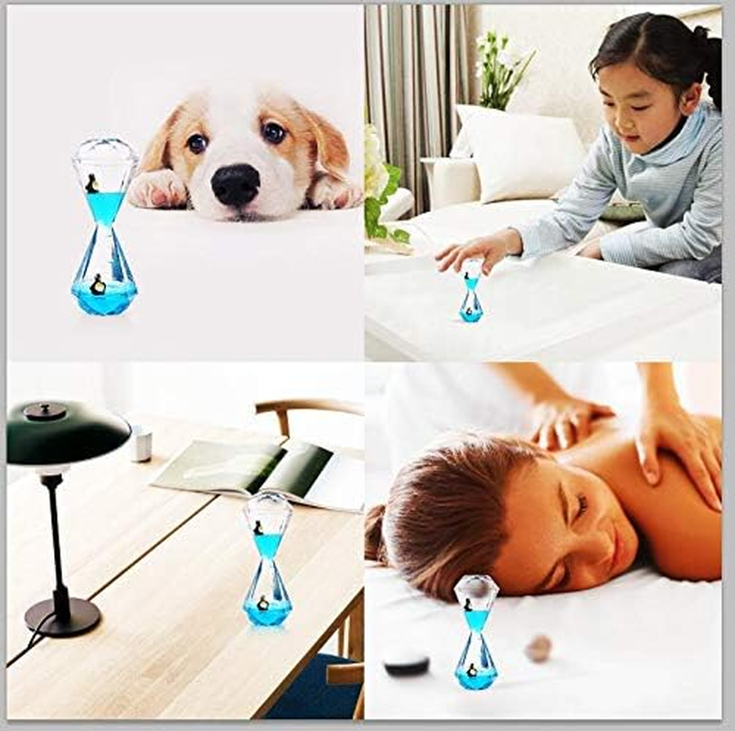 Liquid Motion Bubbler Timer/Floating Marine Life Sea Creatures, Diamond Shaped Liquid Timer for Fidget Toy,Autism Toys, Children Activity, Calm Relaxing,Penguin Desk Toys and Home Ornament image number 1