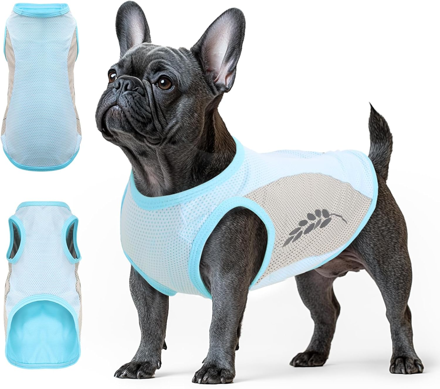 Viiotu 2 Pack Dog Cooling Vest, Lightweight Breathable Ice-Cooling T-Shirts with Reflective Strip for Small Dog Cat