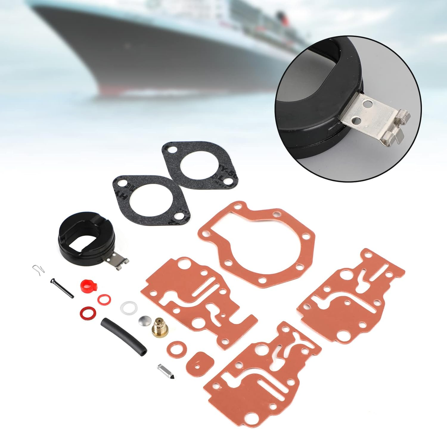 Areyourshop Carburetor Carb Rebuild Kit Fit for Johnson/Evinrude 6 8 9.9 15 20 HP 0439073 image number 1