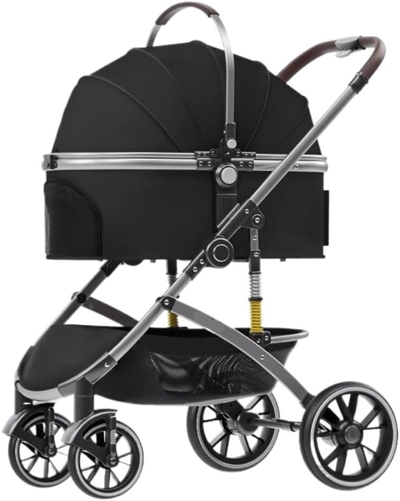 Pet Stroller Dog Stroller Cat Stroller Folding Pet Stroller with Storage Basket Travel Dog Strollers with Detachable Carrier for Small Medium Cats Dogs Dog Pram Dog Cat(Color:D)
