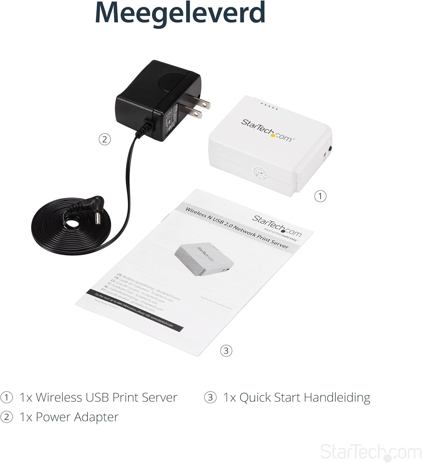 Startech.Com 1 Port USB WLAN 802.11 B/G/N Print Server with 10/100 Mb/S Ethernet Connection - Wireless-N Printer Server/Print Server image number 1