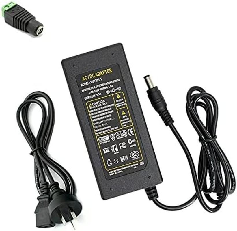 Universal AC DC Power Supply Adapter Charger (AC 100-240V to DC 24V 5A Plug 5.5X2.1Mm) for Household Electronics, Router, Speaker, Tablet, LED Strips, Webcam, Camera, USB Hub, TV Box, and More