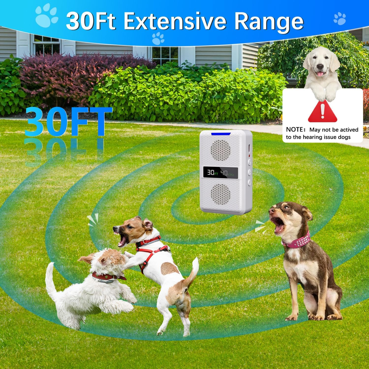 Anti Barking Devices,30Ft Effective Range and 3 Adjustable Frequency Modes,Rechargeable Ultrasonic Bark Box Dog Barking Deterrent Devices, Suitable for All Kinds of Large and Small Dogs image number 2