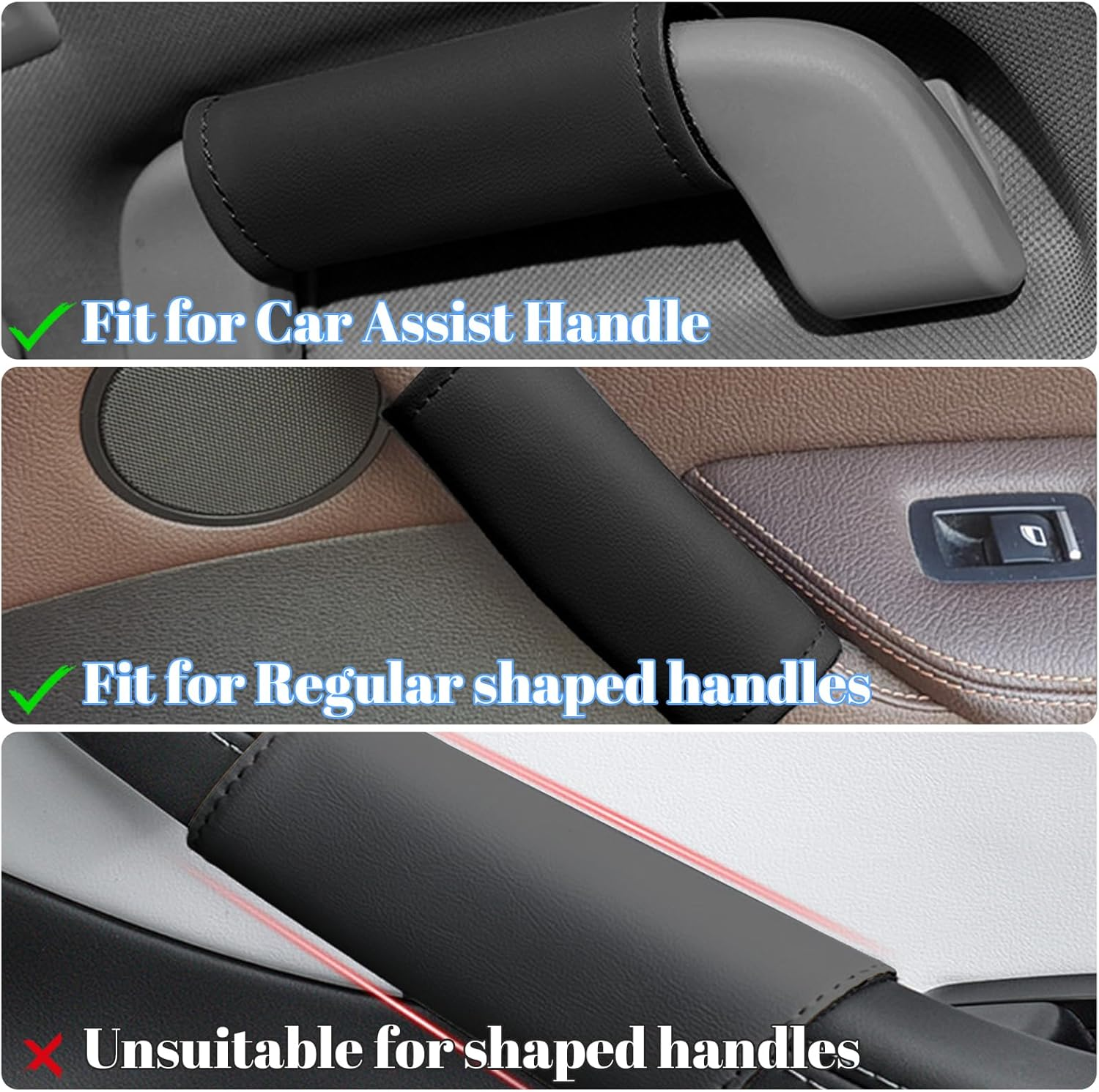 4PCS Car Grab Handle Cover, Universal Car Interior Door Handle Protector Door Pull Handle Protector Car Inner Accessories for SUV Truck image number 6