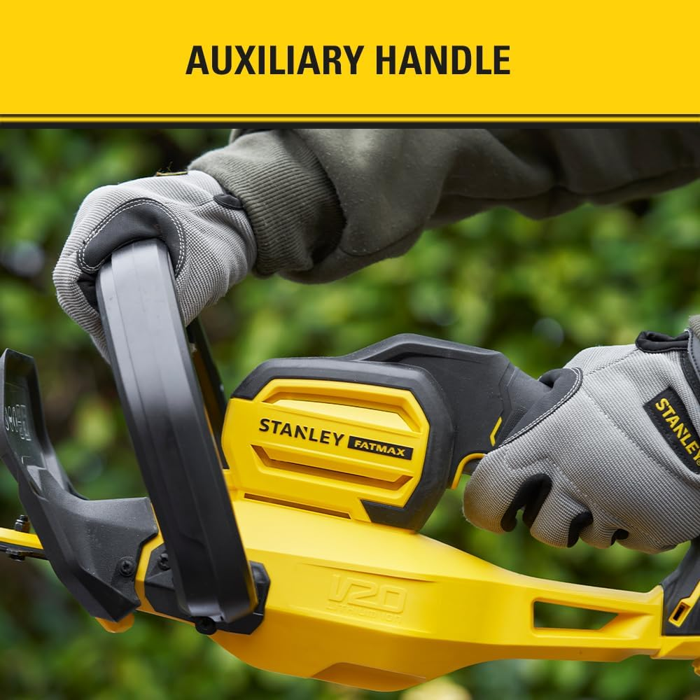 STANLEY FATMAX V20 | 18V Hedge Trimmer Kit 4.0Ah - Laser-Cut Diamond-Ground Blades, Power Saw&trade;, Compact and Lightweight &ndash; Weighing 2.9Kg, up to 60Min Run Time image number 4
