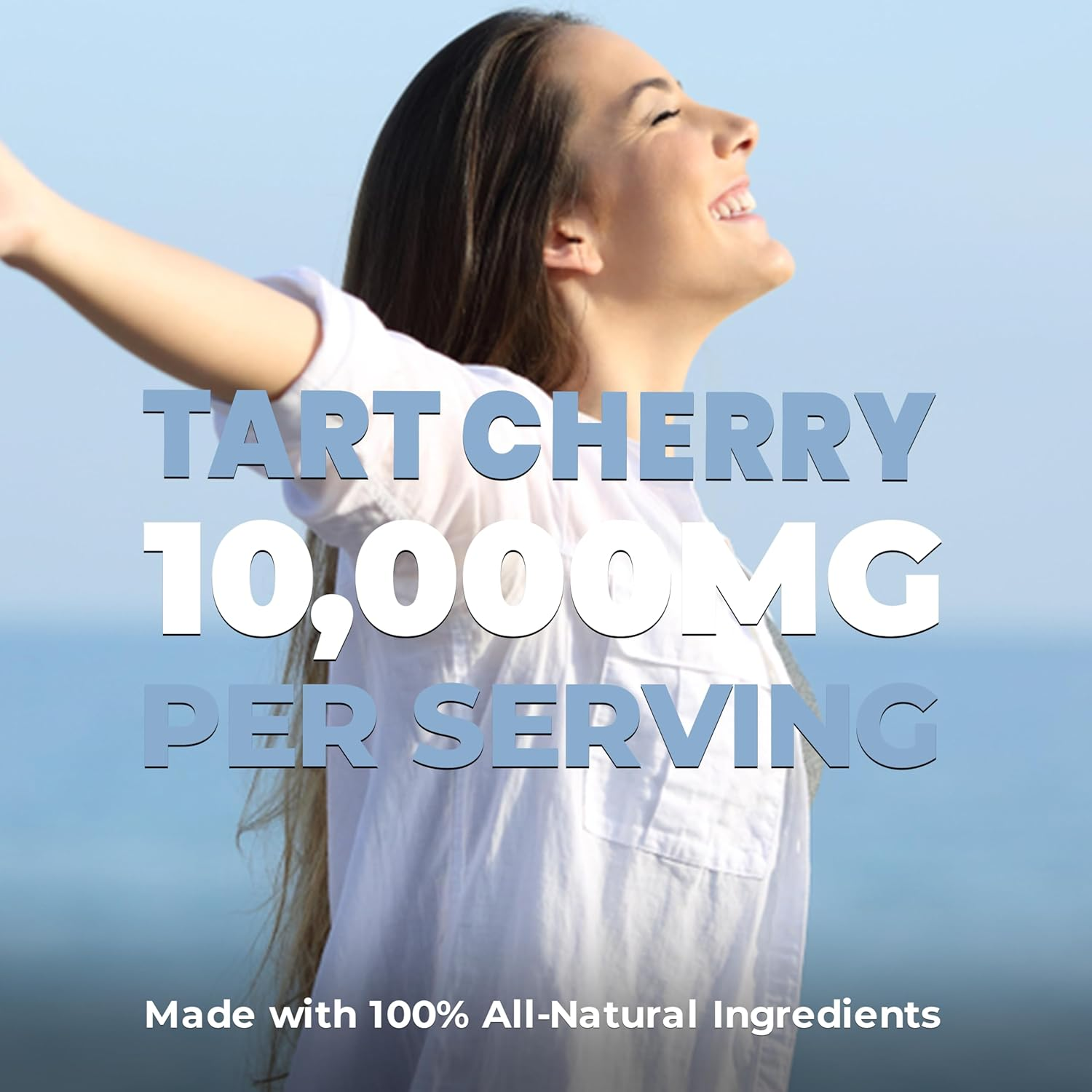 New 10X EXTRACT TART CHERRY Capsules 10,000Mg per Serving, Powerful Antioxidant, Tart Cherry Supplement for Gout Relief, Ideal for Women and Men, Non-Gmo, Vegan, Gluten Free. 90 Capsules. image number 3