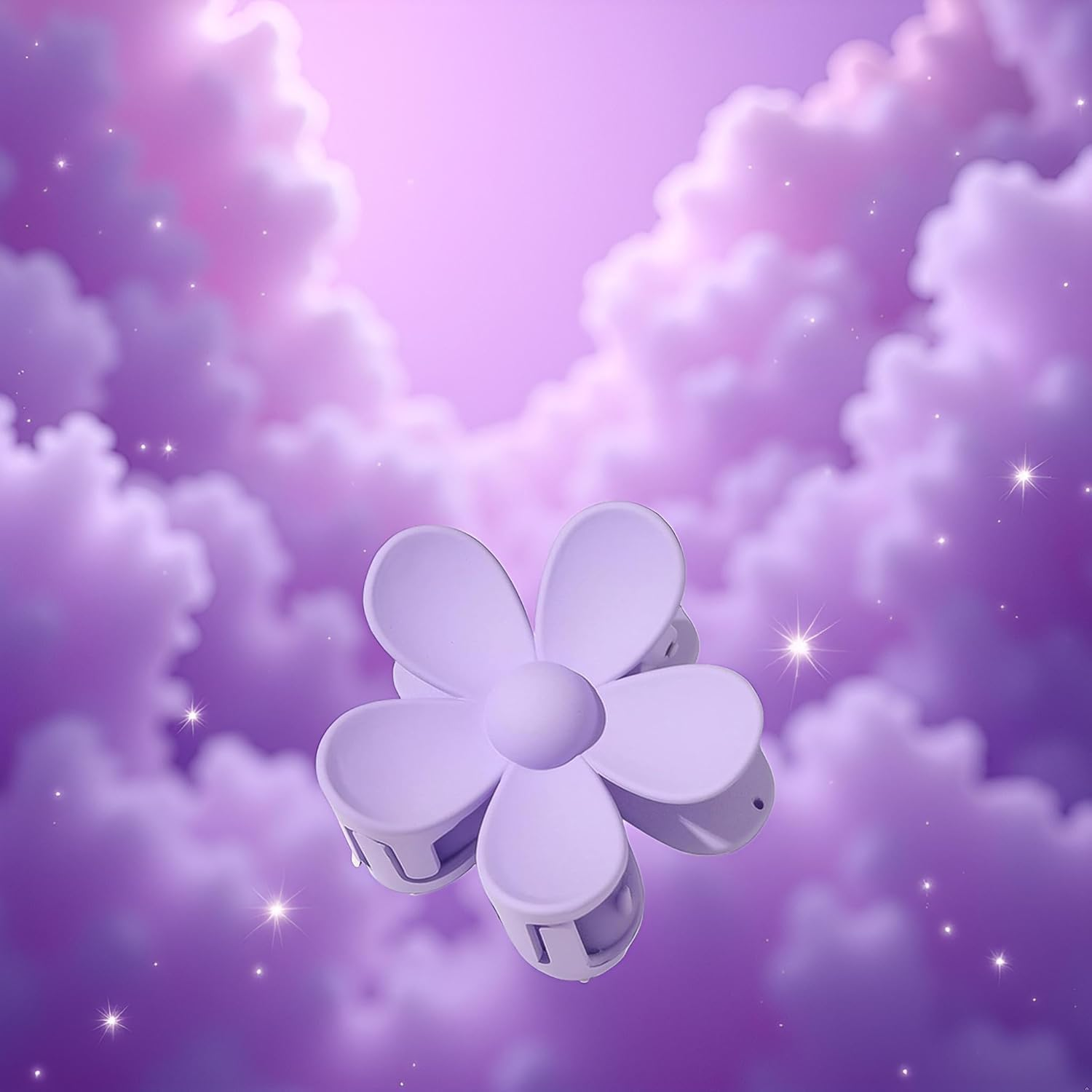 1 X Purple Flower Shaped Hair Claw Clamp Plastic Hair Claw Clamp Anti-Scratch Odor Useful Hold Firm image number 2