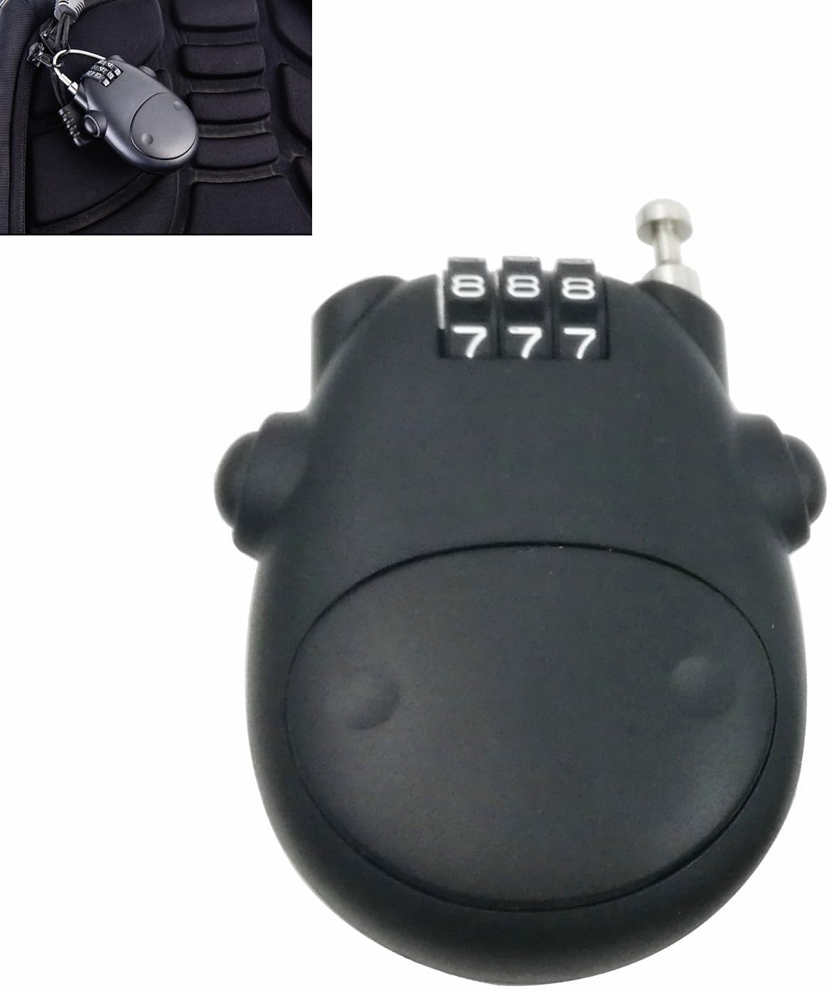 Anti-Theft Telescopic Wire Lock, 3 Position Combination Cable Padlock,Security Password Lock,Portable Padlock Locks for Luggage Locker, Wardrobe, Gym Locker,Motorcycle Helmet image number 5