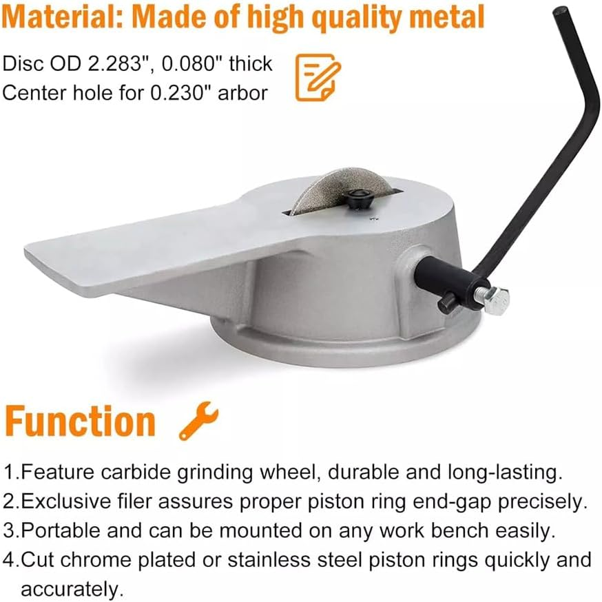 Piston Ring Gap Filer Tool for Filing Ring Gaps Rotate Gapping Grinder Ring File image number 3